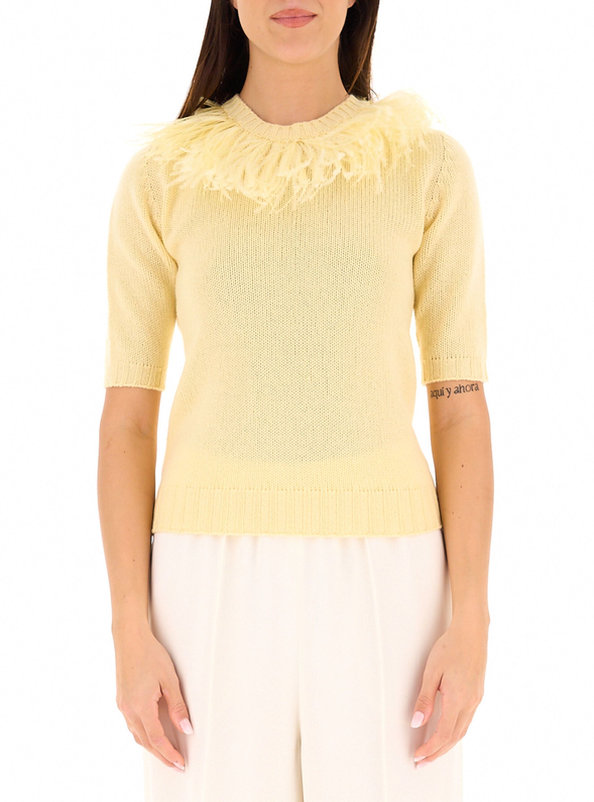 Maglione con piume