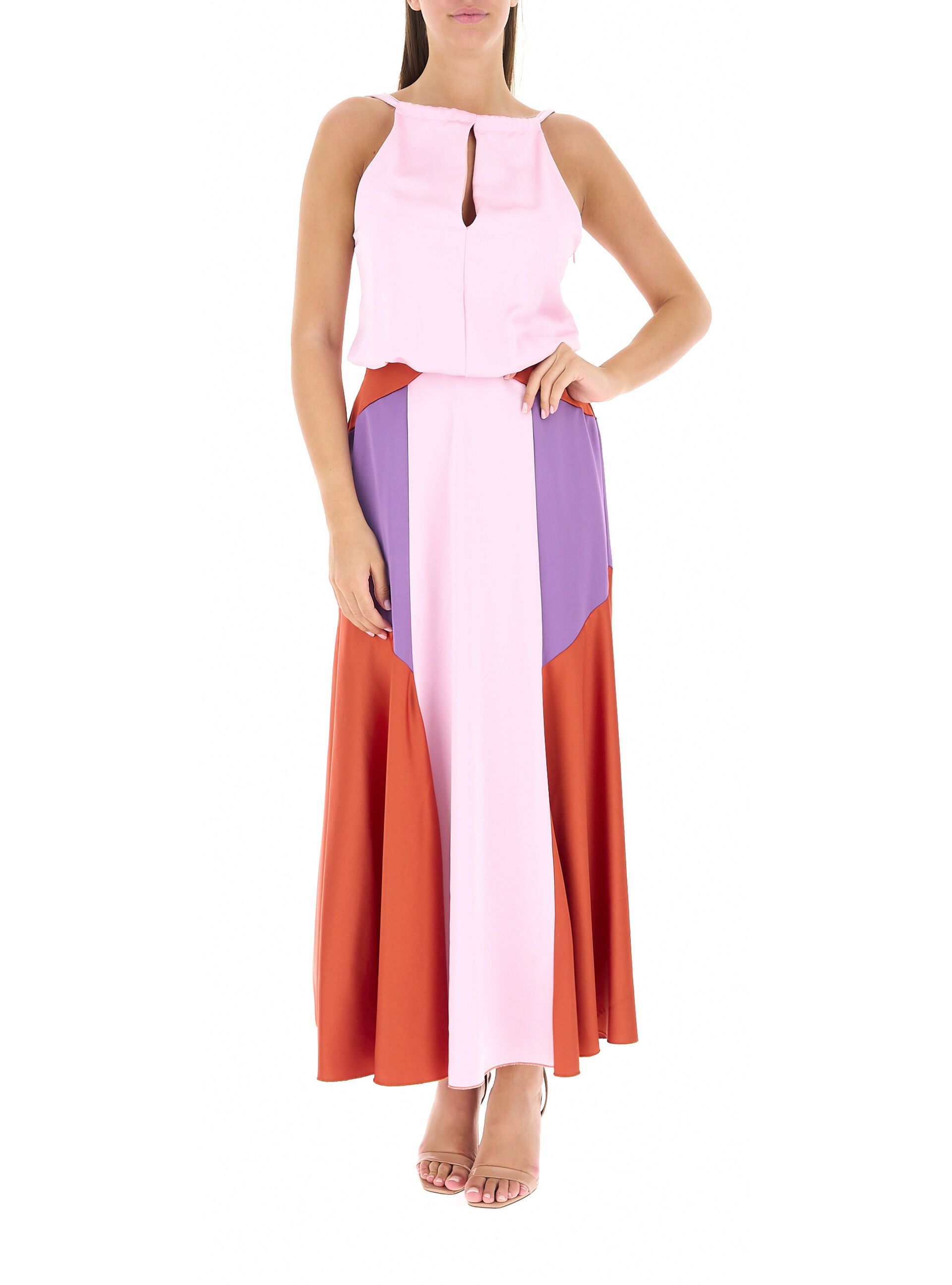 Abito halter in satin