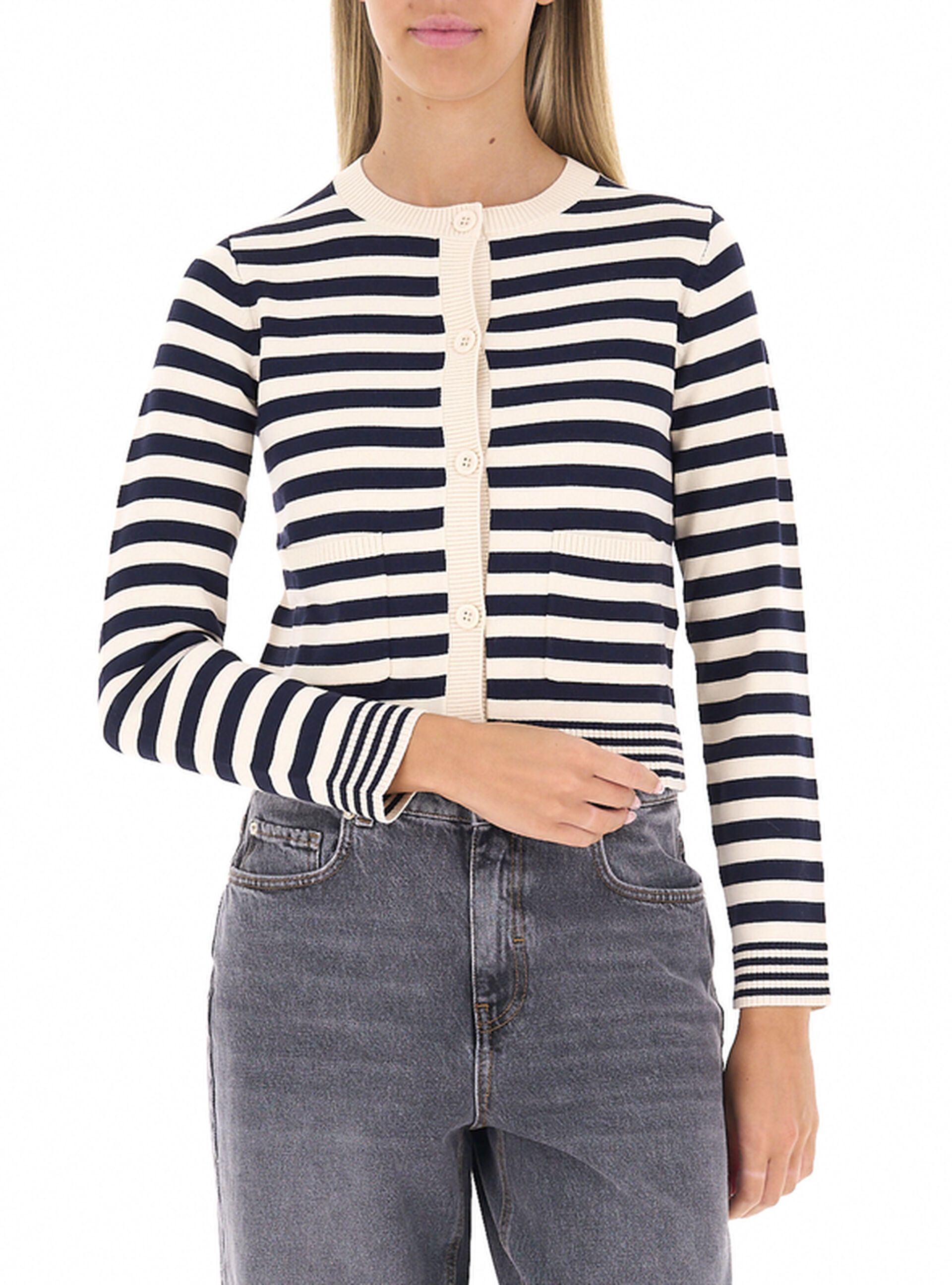 Cardigan girocollo