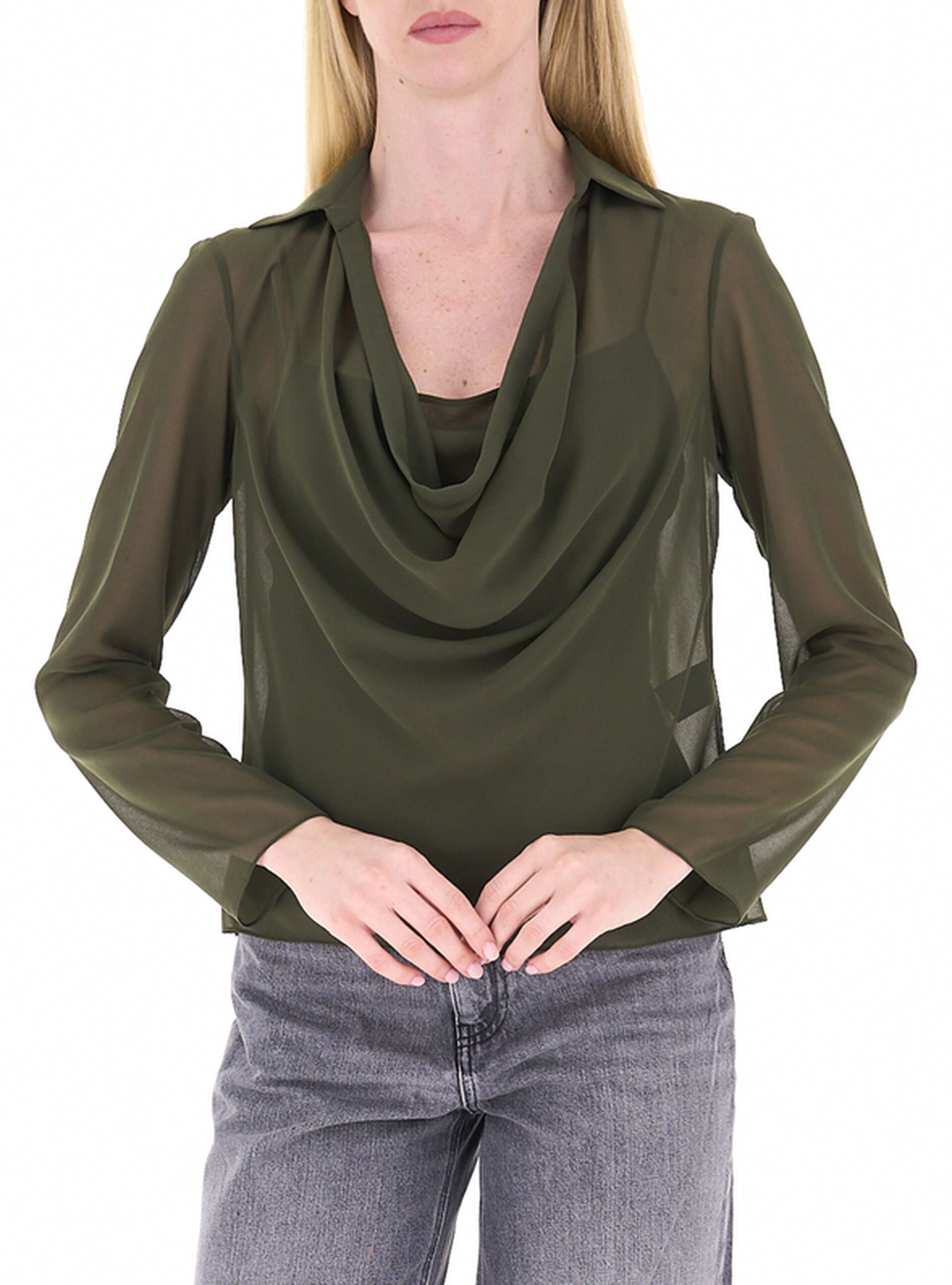 Blusa con drappeggio