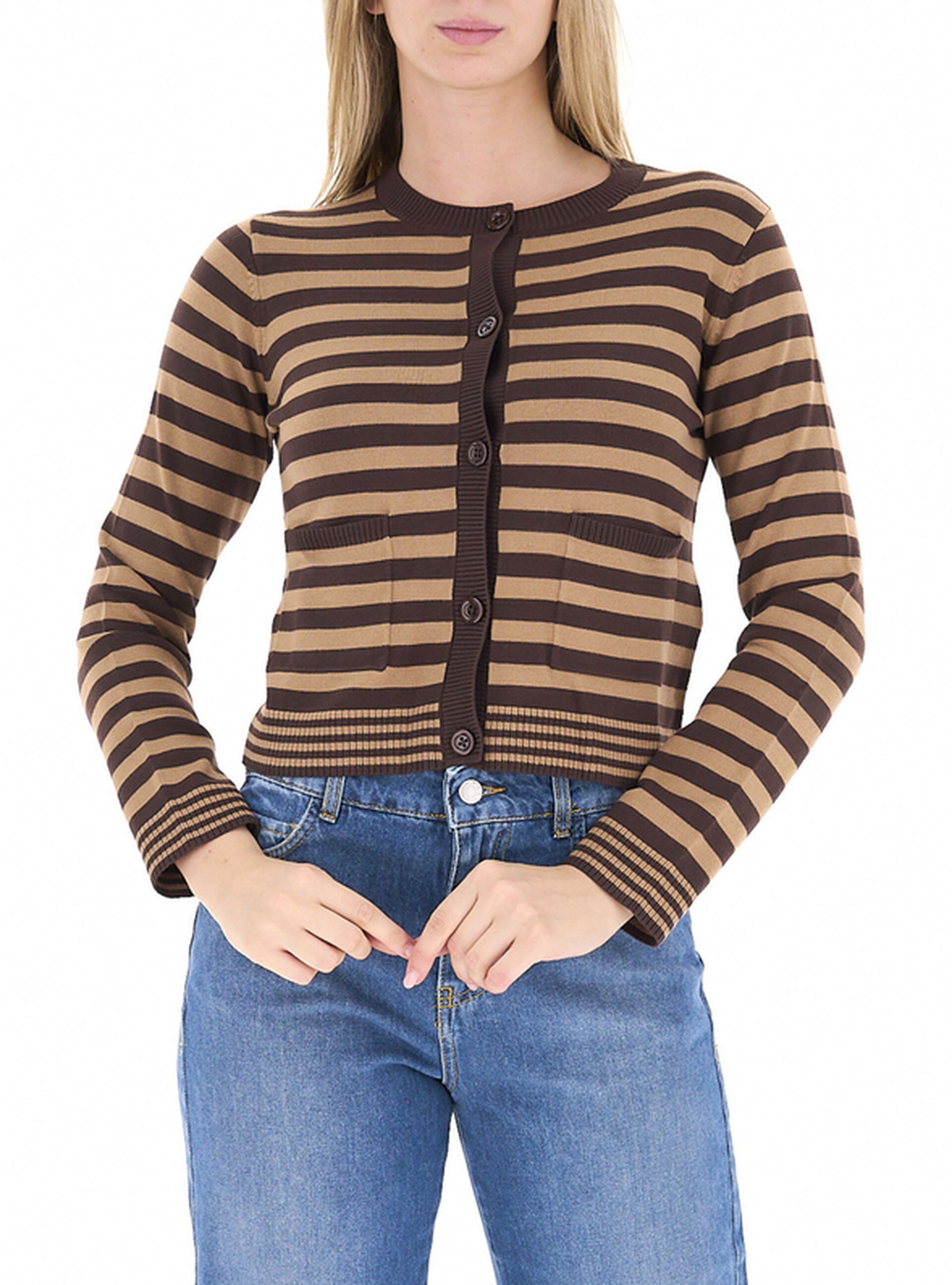 Cardigan girocollo