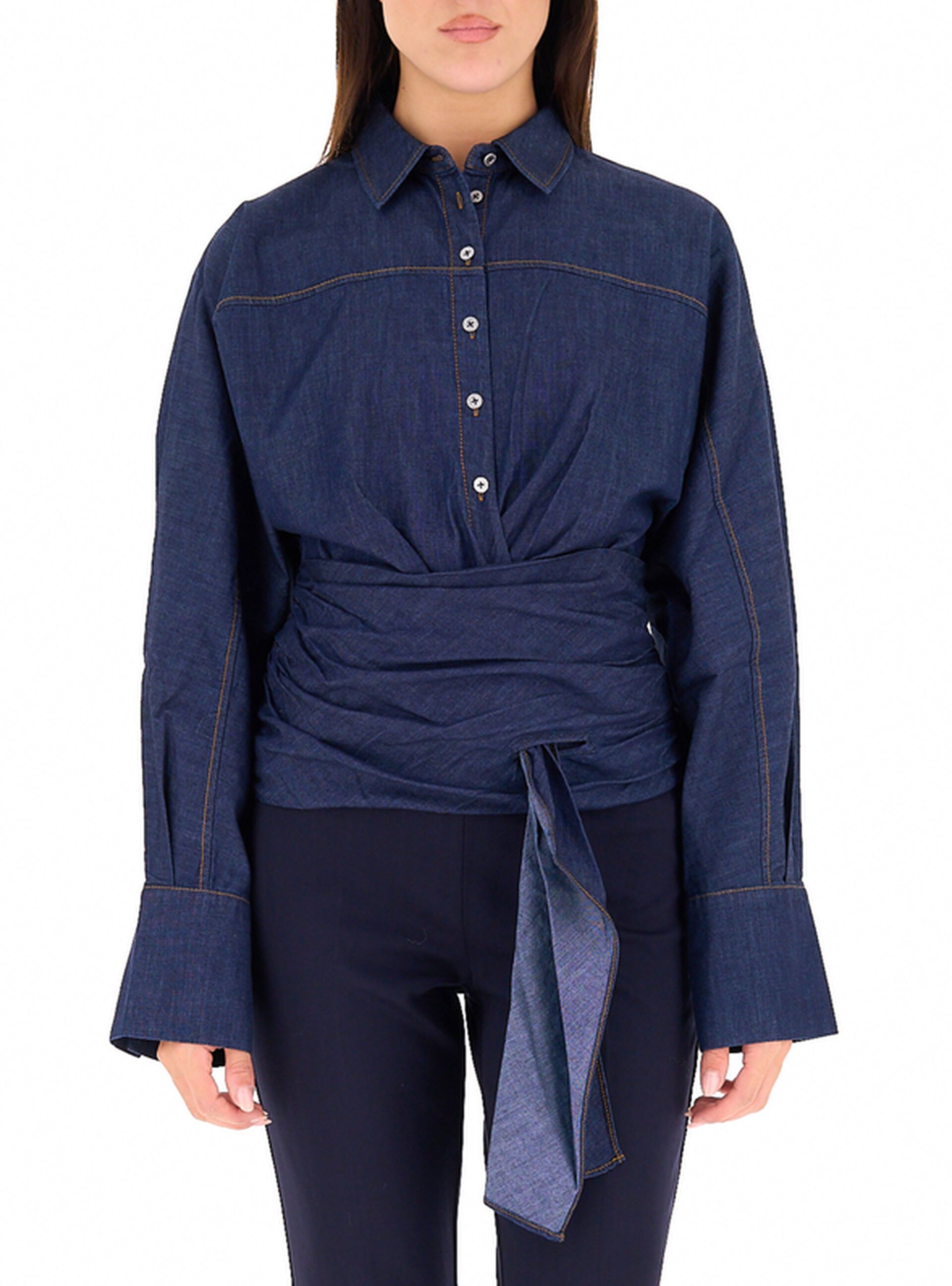 Camicia con drappeggio