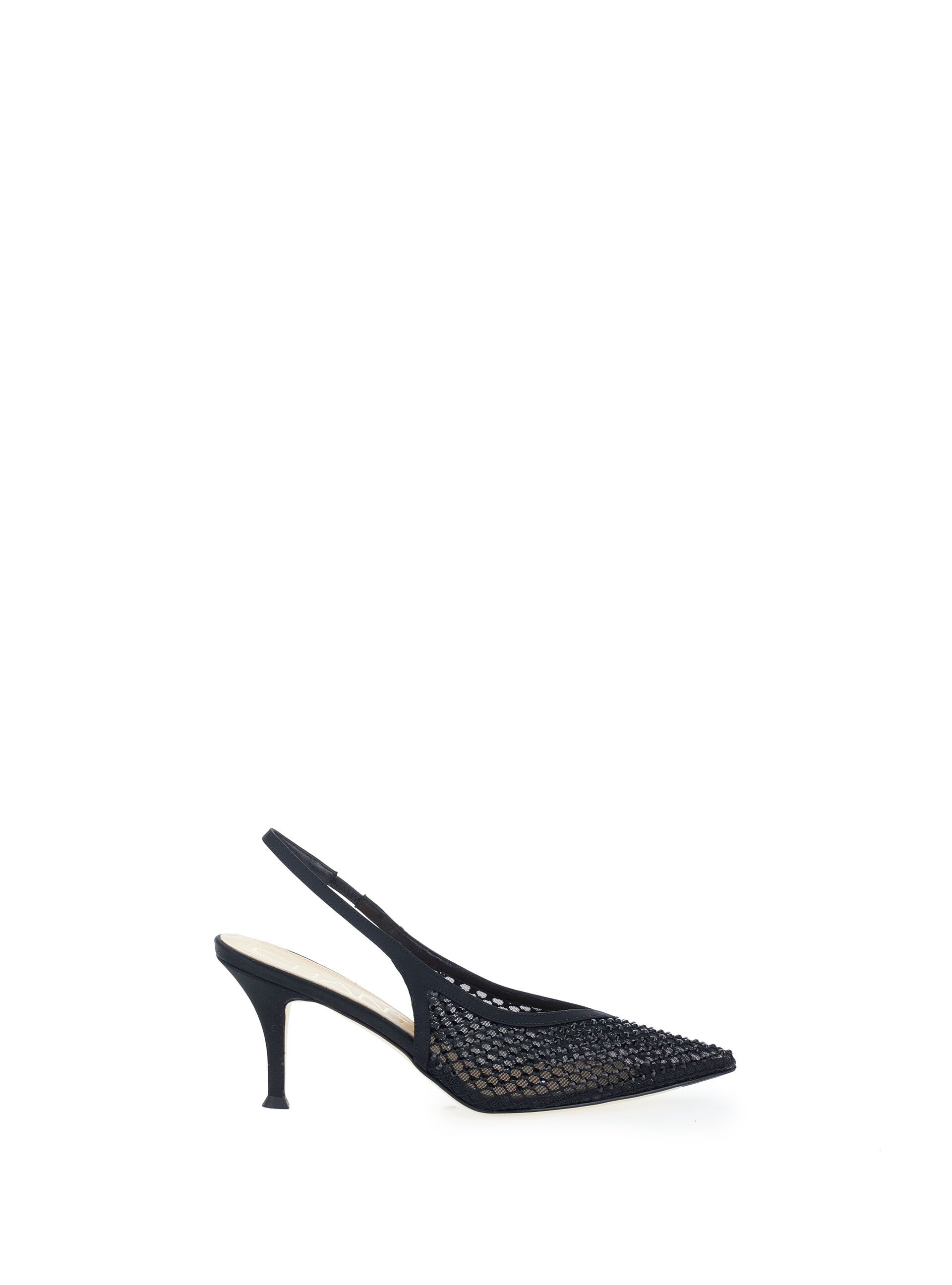 Décolleté slingback strass