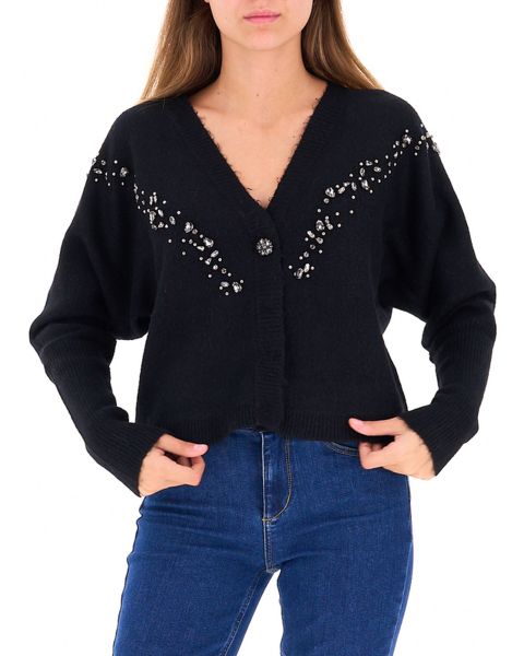 Cardigan con strass