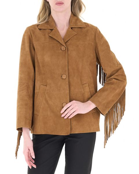 Giacca in pelle scamosciata