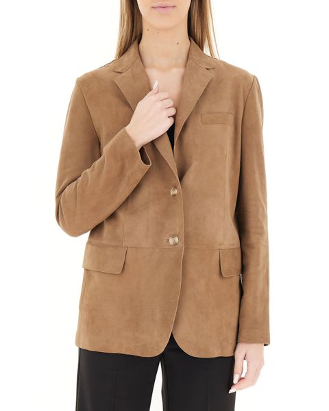 Blazer pelle scamosciata