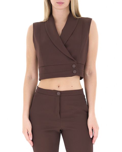 Blazer cropped smanicato