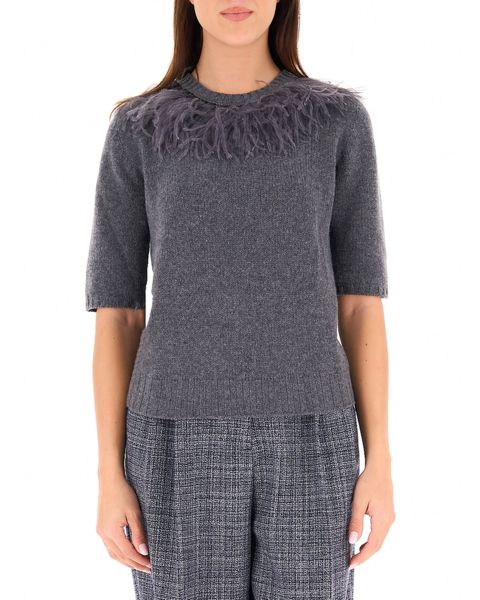 Maglione con piume