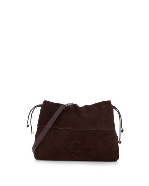 Borsa in pelle scamosciata