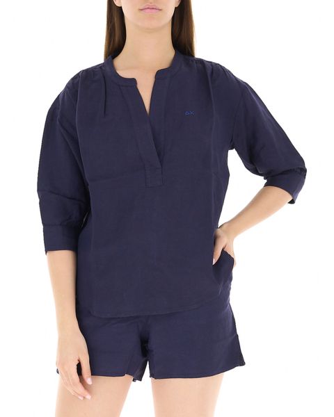 Blusa misto lino