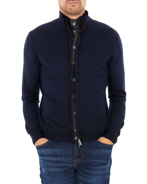Cardigan con zip e bottoni