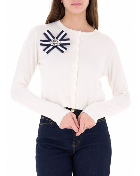 Cardigan con spilla