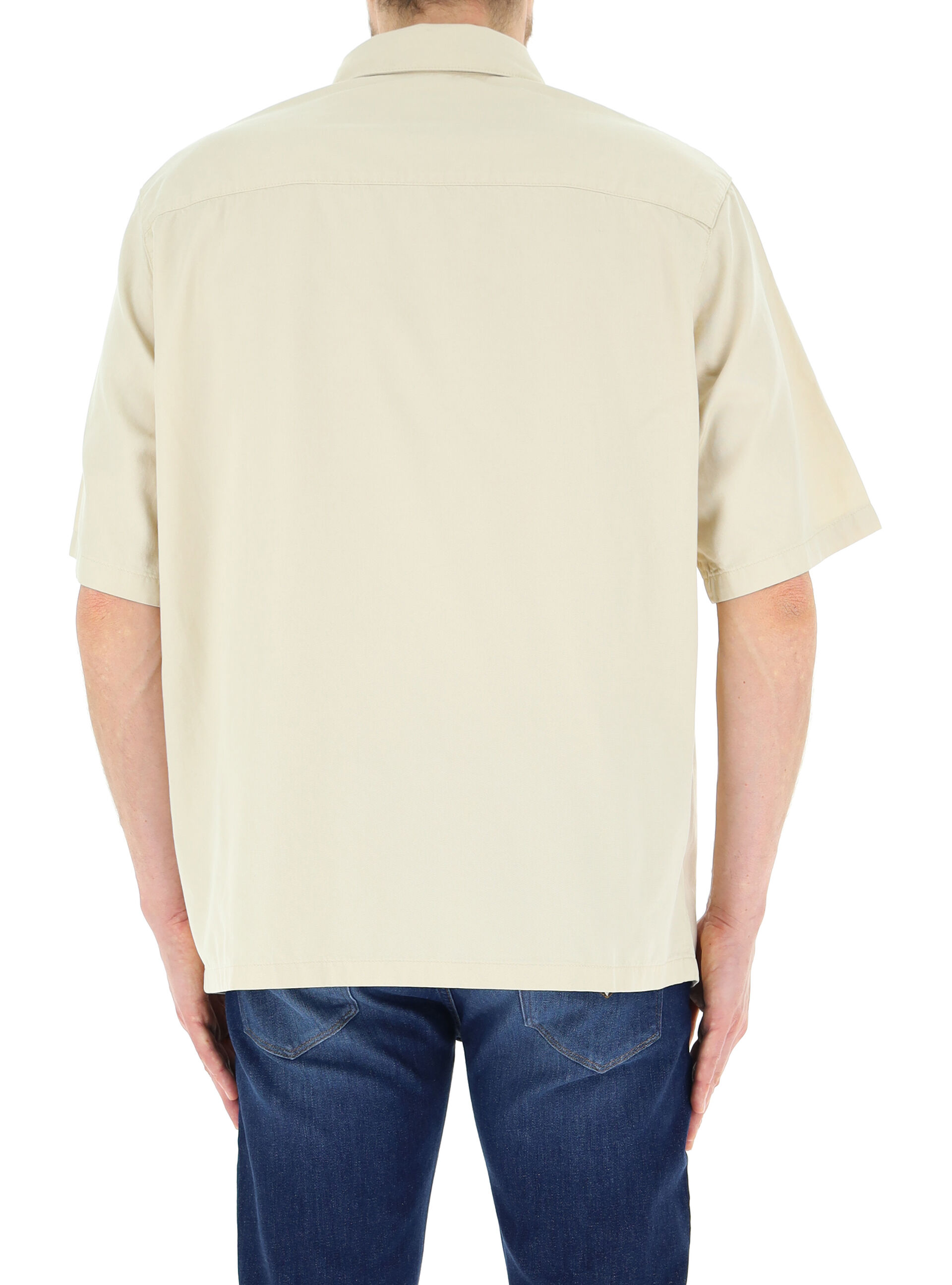 Jan Vanderstorm Comfort Camicia Utility A Maniche Corte In Lino E Cotone Da Uomo In Beige Jan Vanderstorm Ajule Comfort Fit