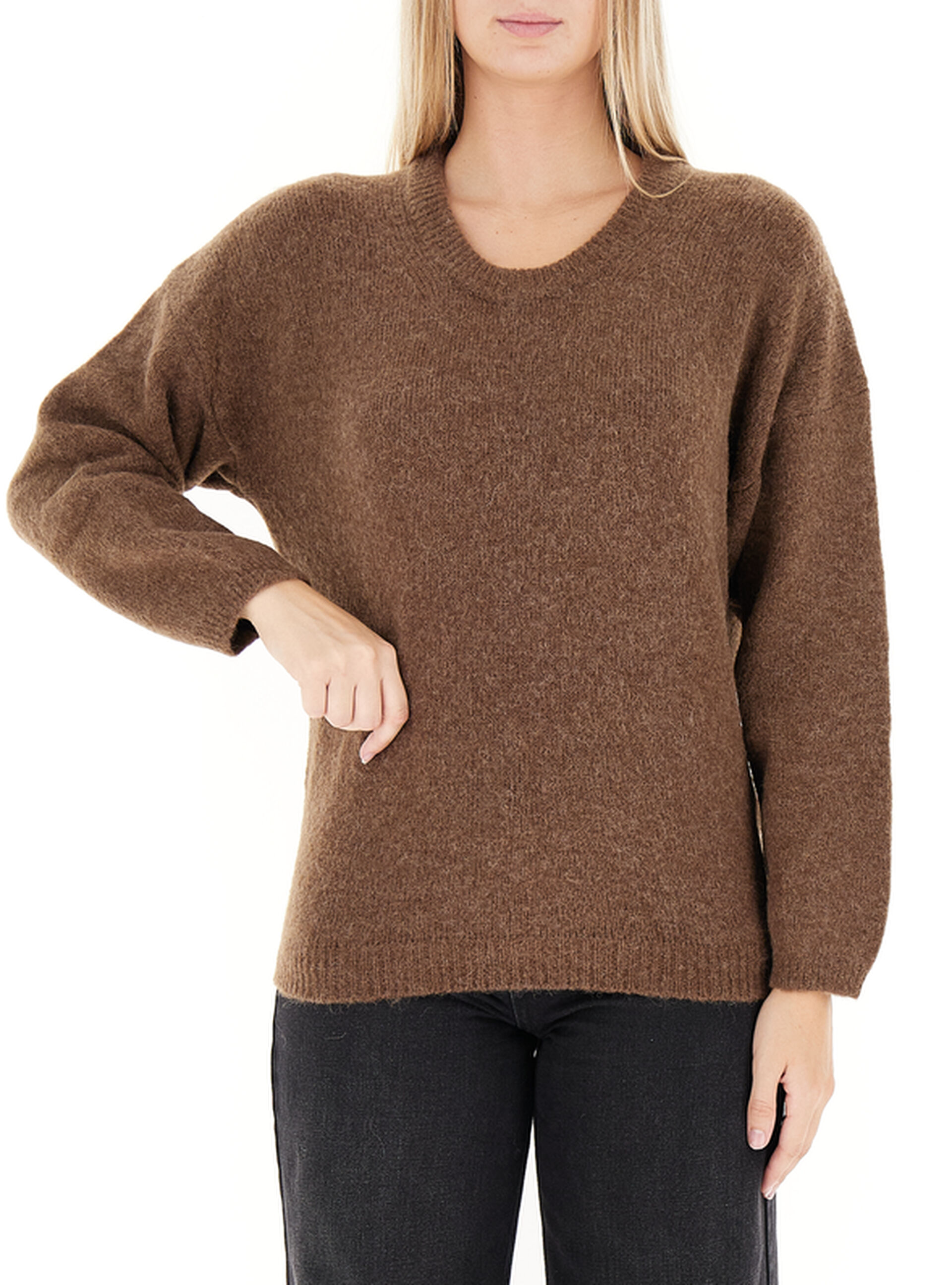 VICOLO Maglione misto lana DONNA 34231_55147F_MORO Sorelle Ramonda