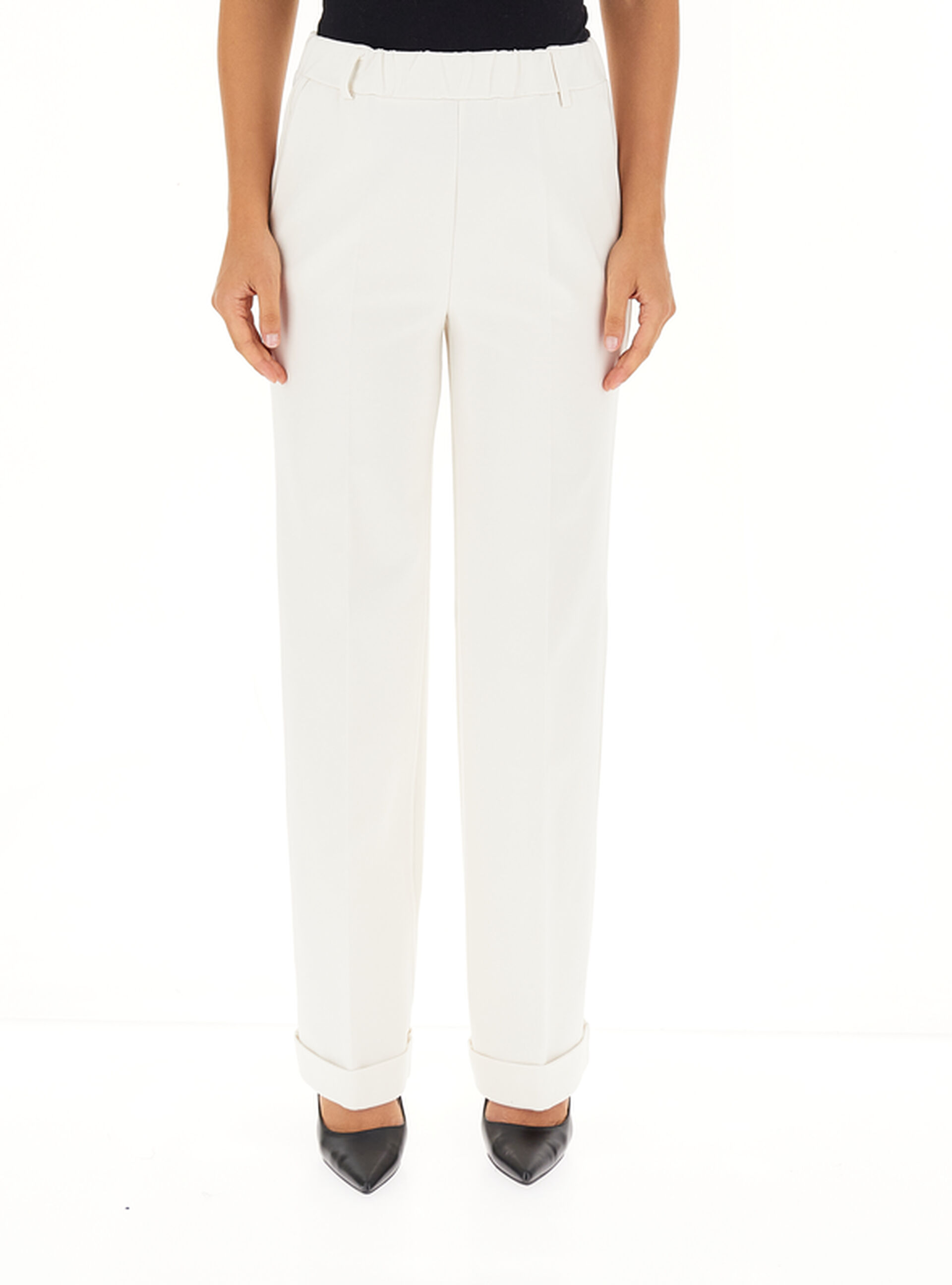 VICOLO Pantalone misto viscosa DONNA 34231_TS0116_BURRO Sorelle