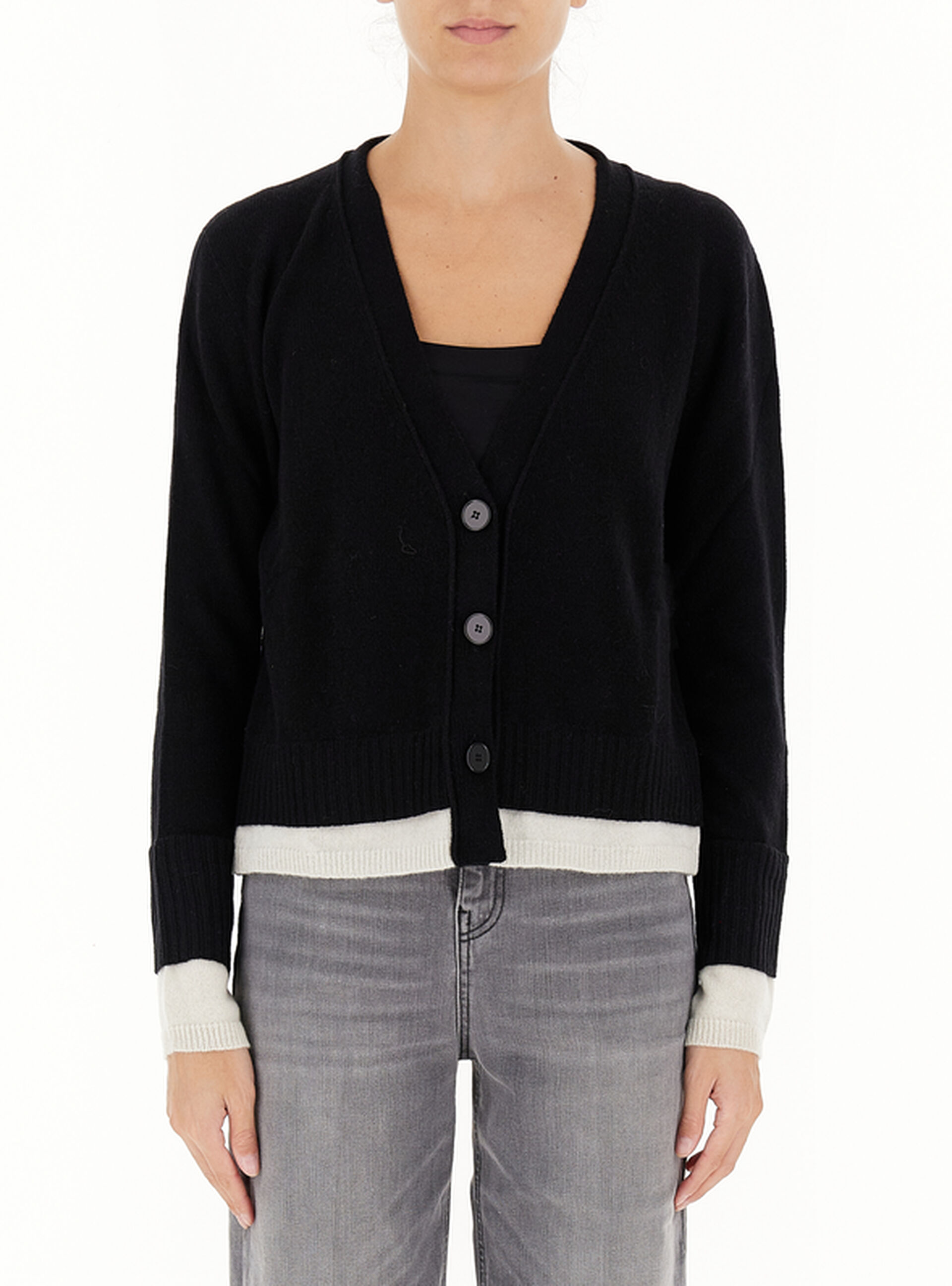 VICOLO Cardigan lana-cashmere DONNA 34231_77032S_NERO Sorelle
