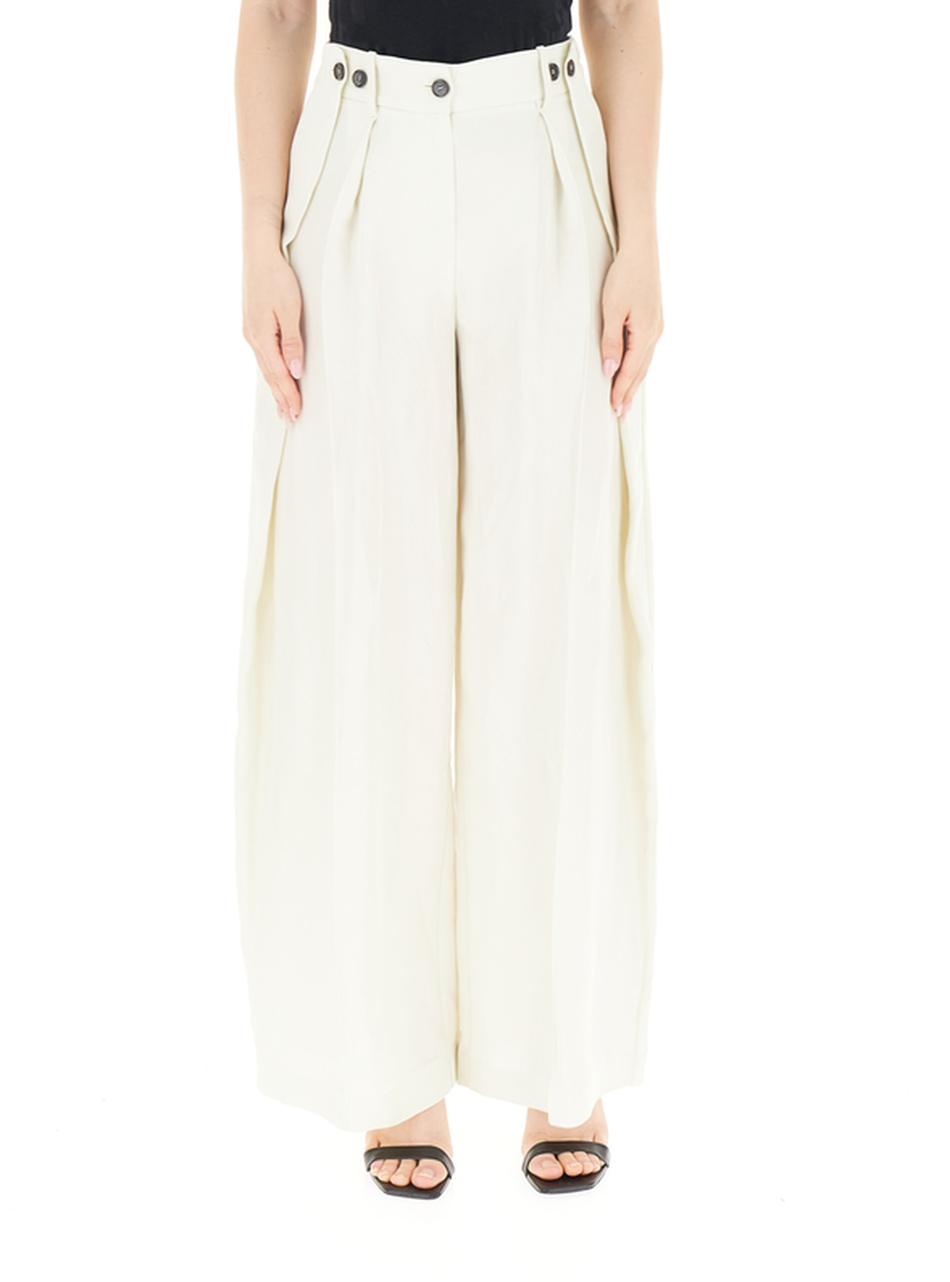 Pantalone con pieghe AVORIO 42