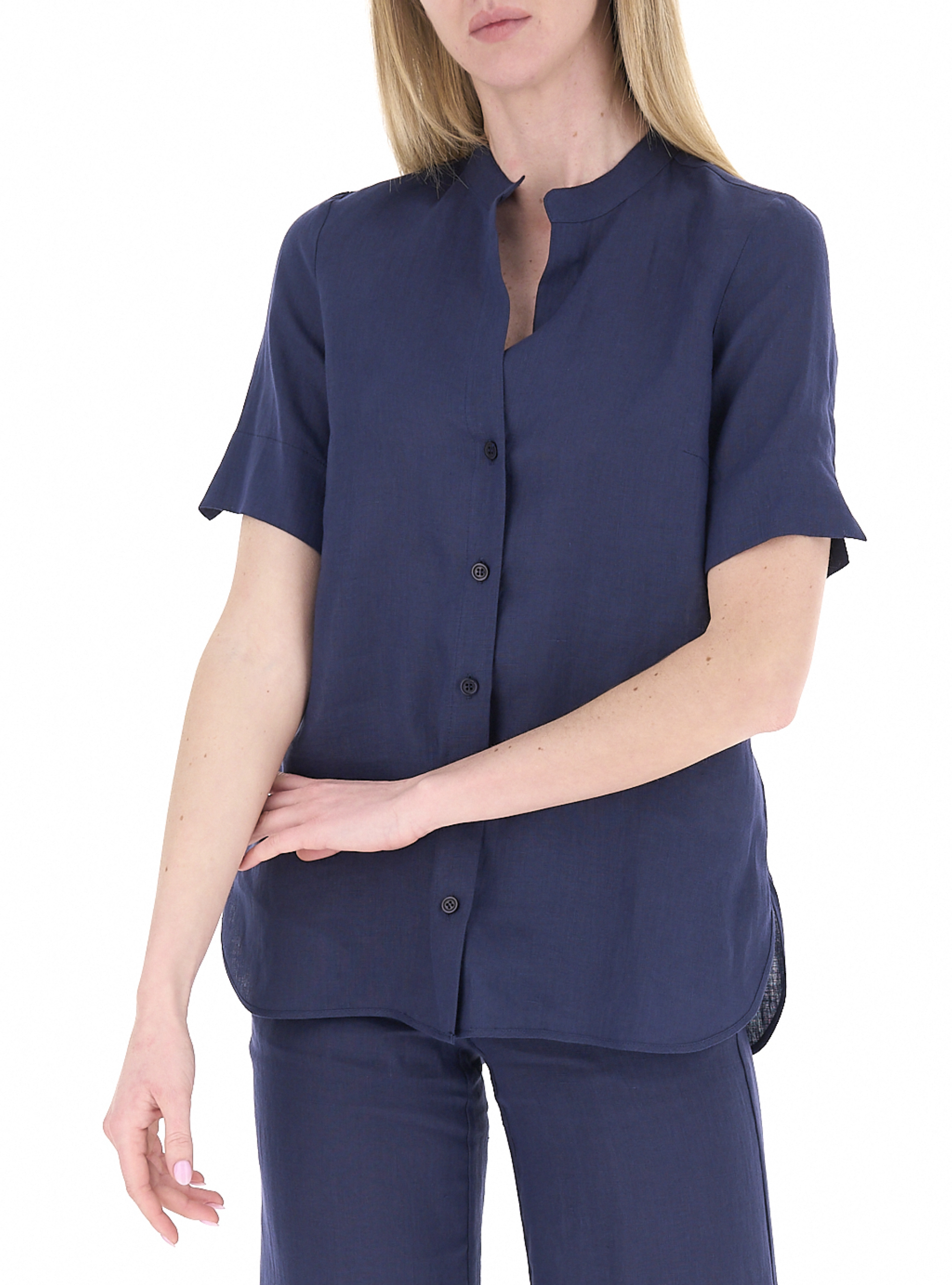 LINKS Camicia in lino BLU NAVY