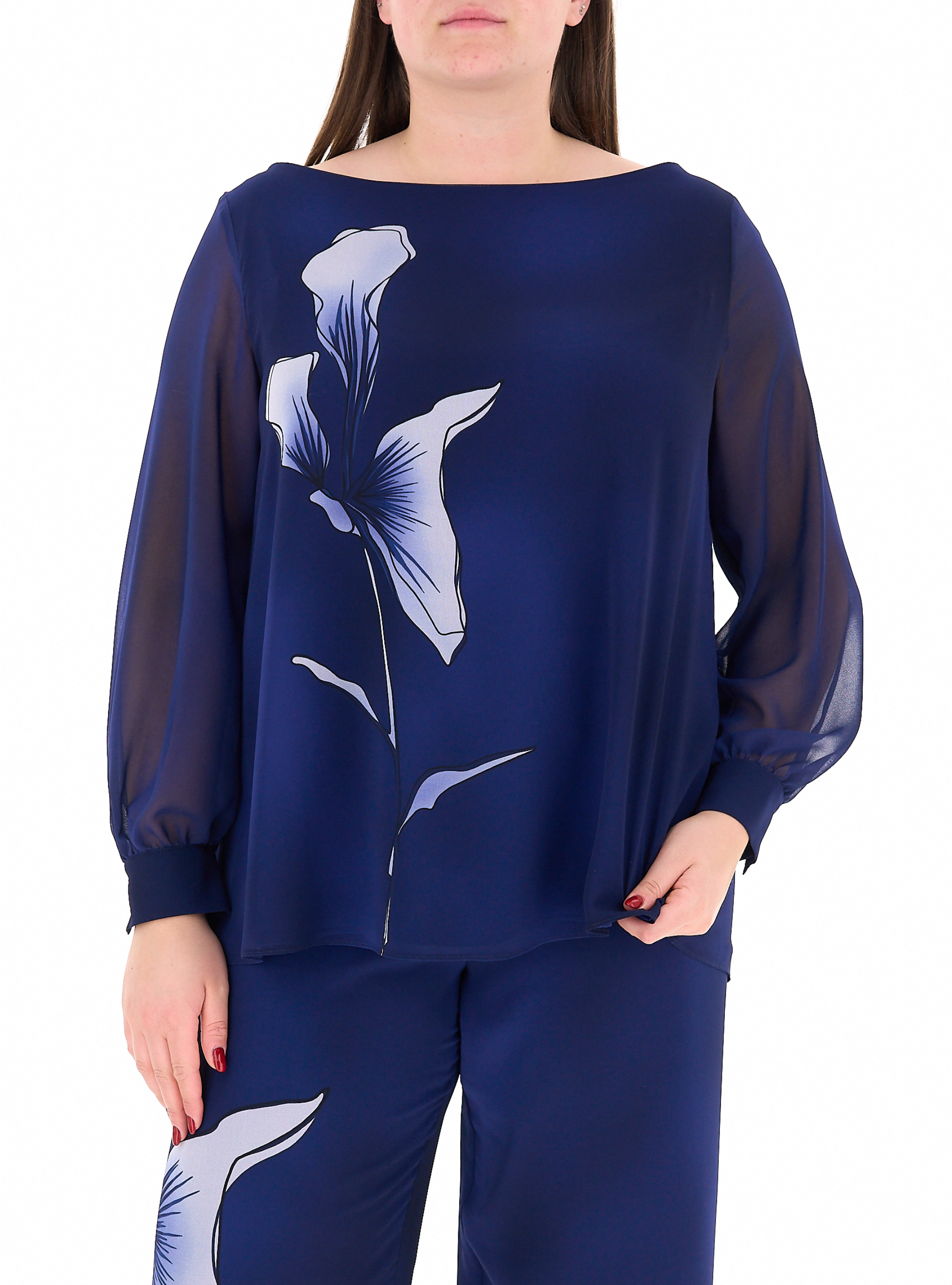 Blusa maniche lunghe BLU
