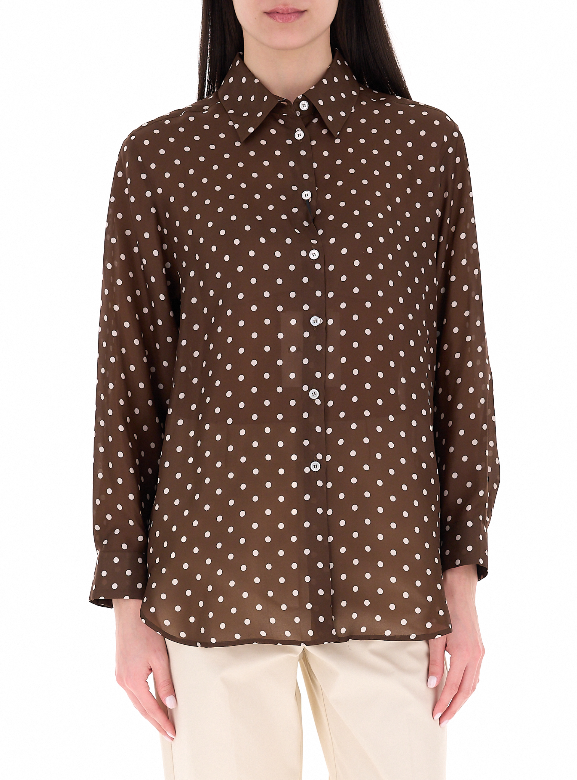 Marella Camicia in seta MARRONE