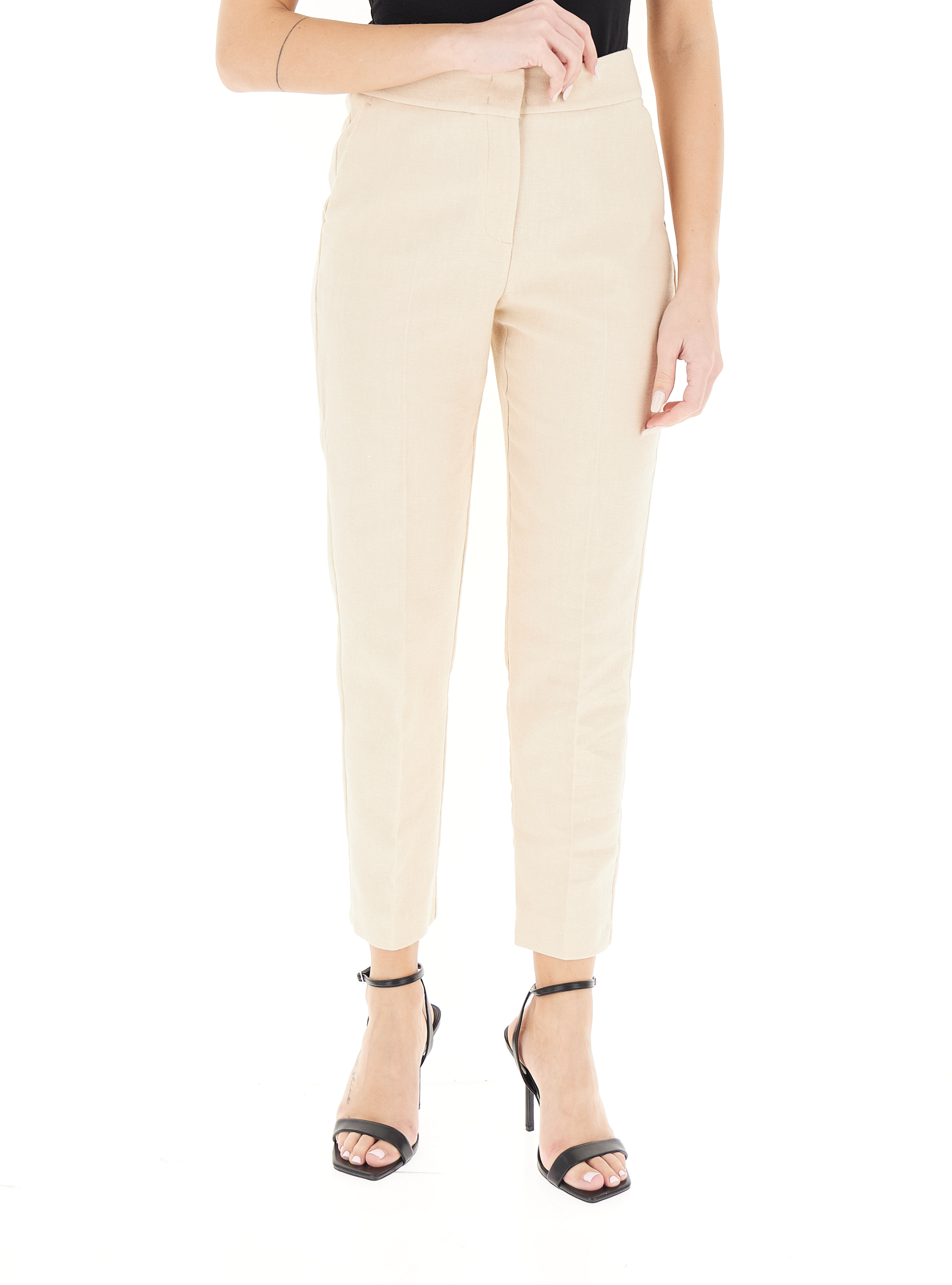 Pantalone misto lino BEIGE