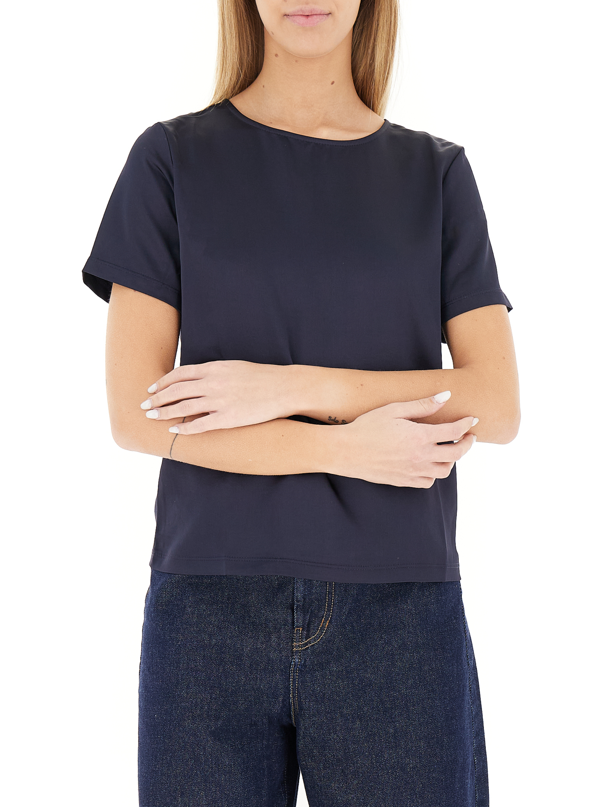 Blusa girocollo BLU NOTTE