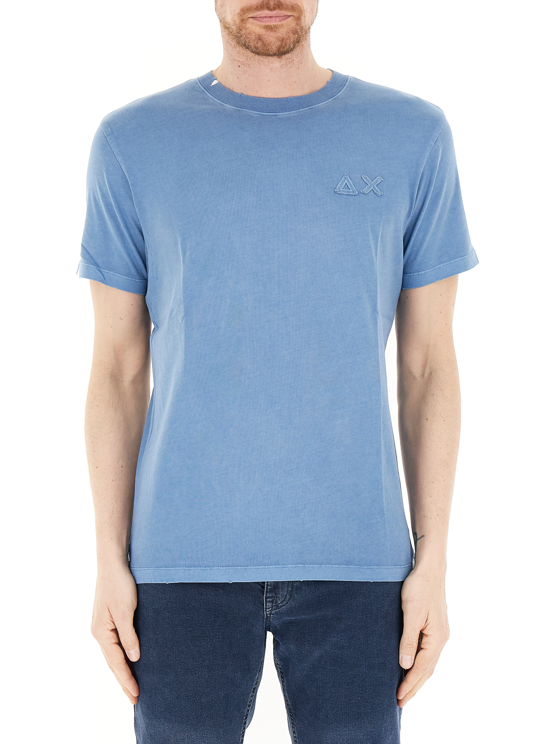 SUN68 T-shirt in cotone AZZURRO