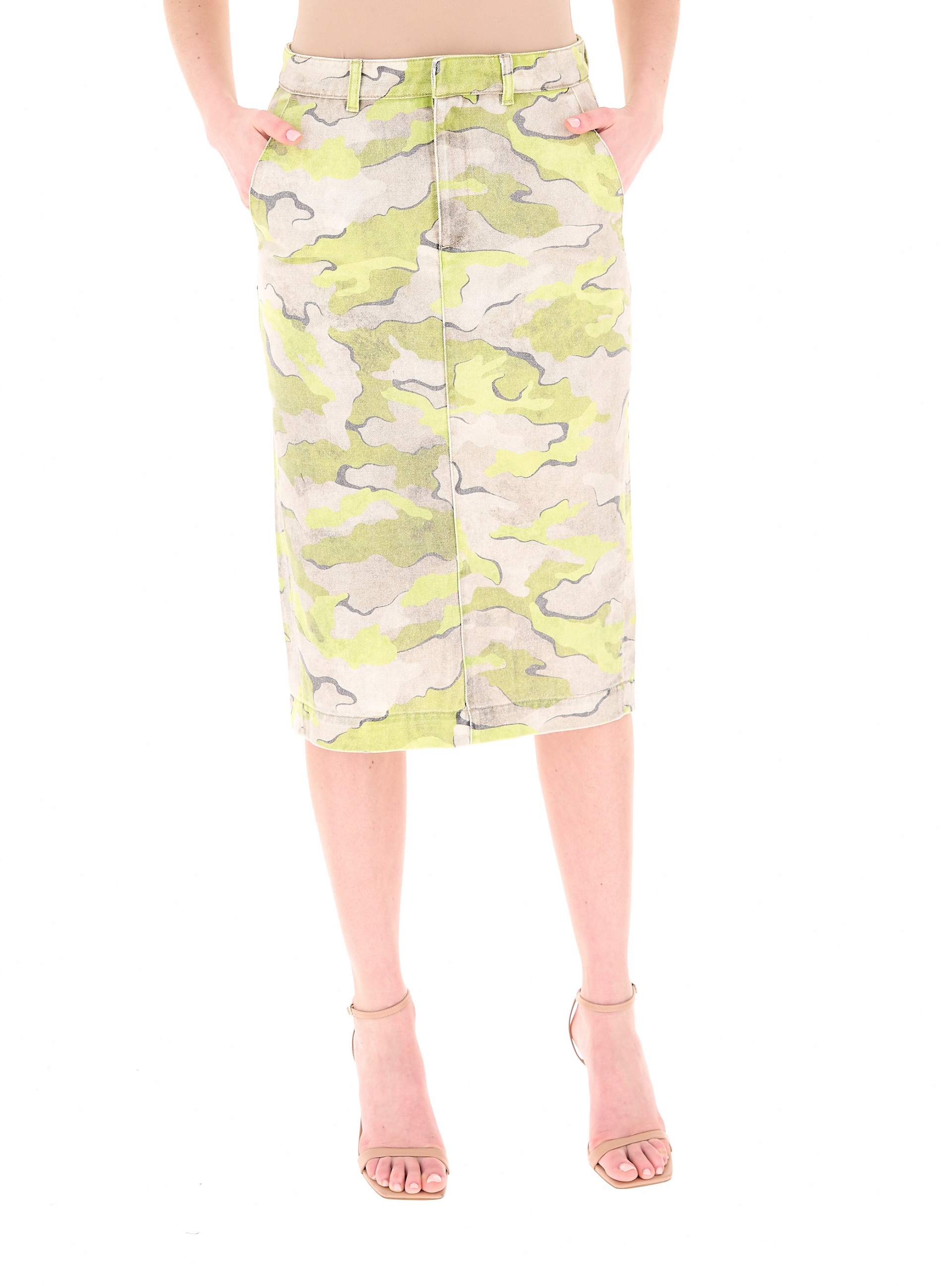 Pinko Gonna midi VERDE ACIDO