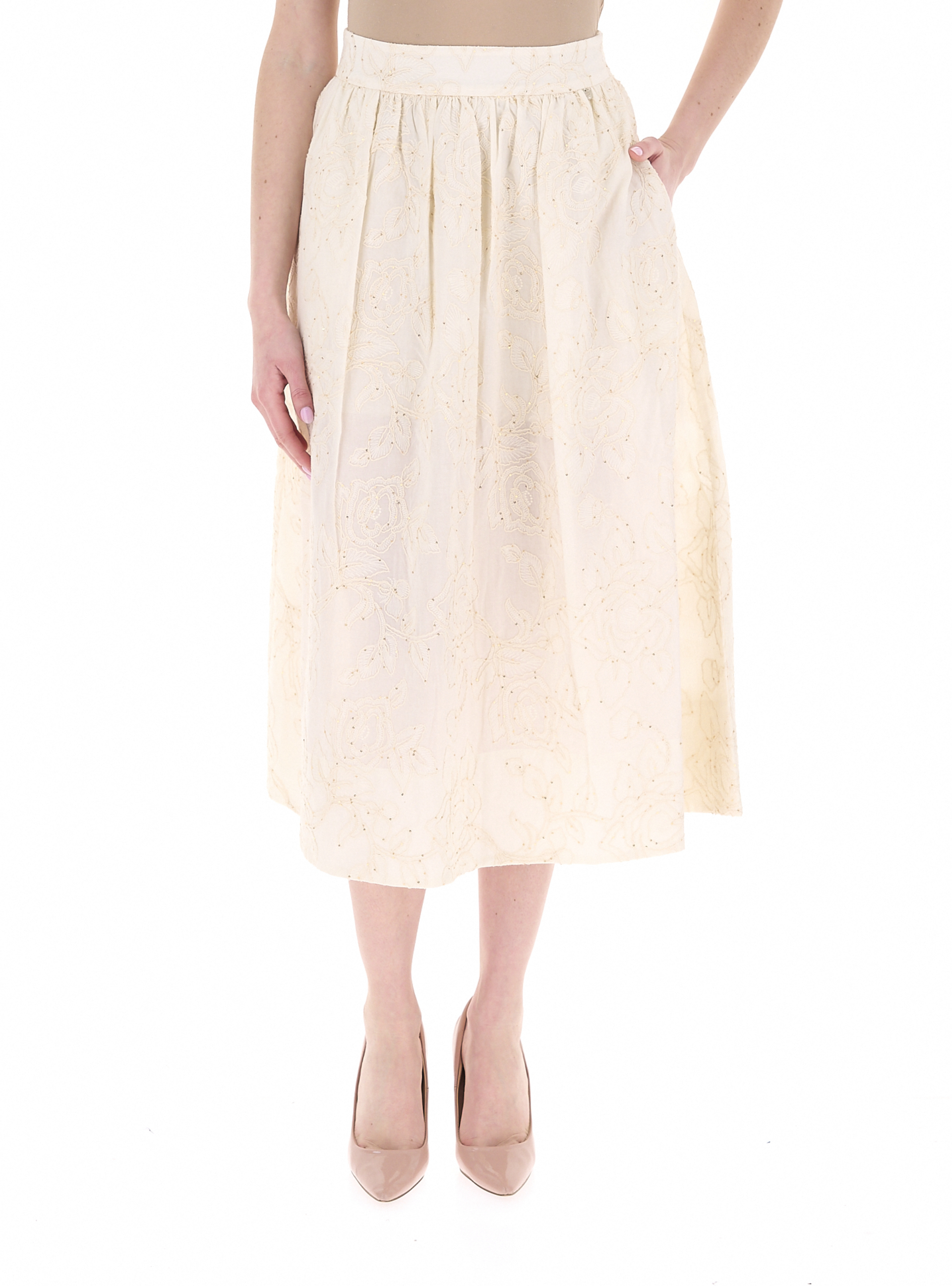 Gonna in cotone LIU JEANS CREMA 40
