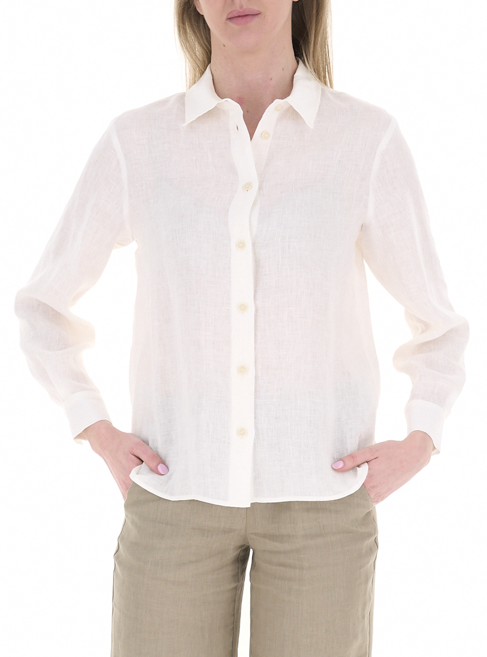 LINKS Camicia in lino PANNA 50