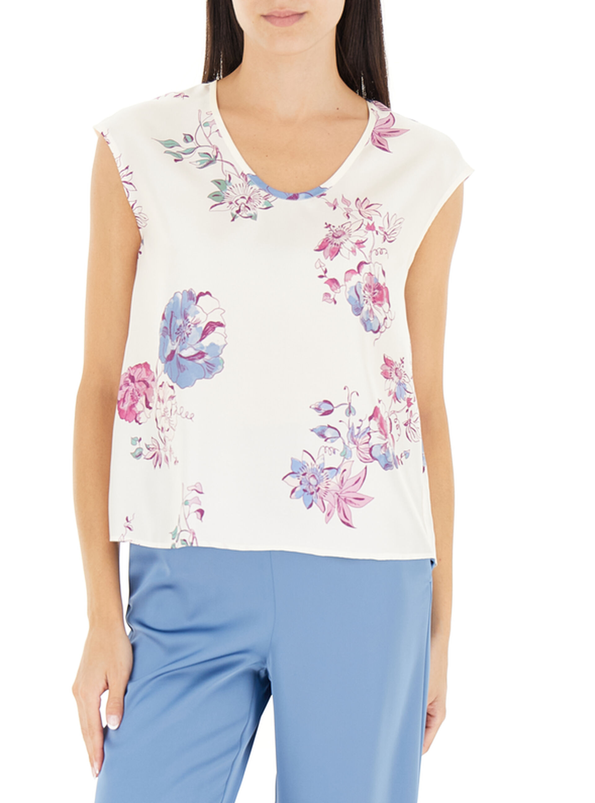 PENNYBLACK Top Scollo a V BIANCO