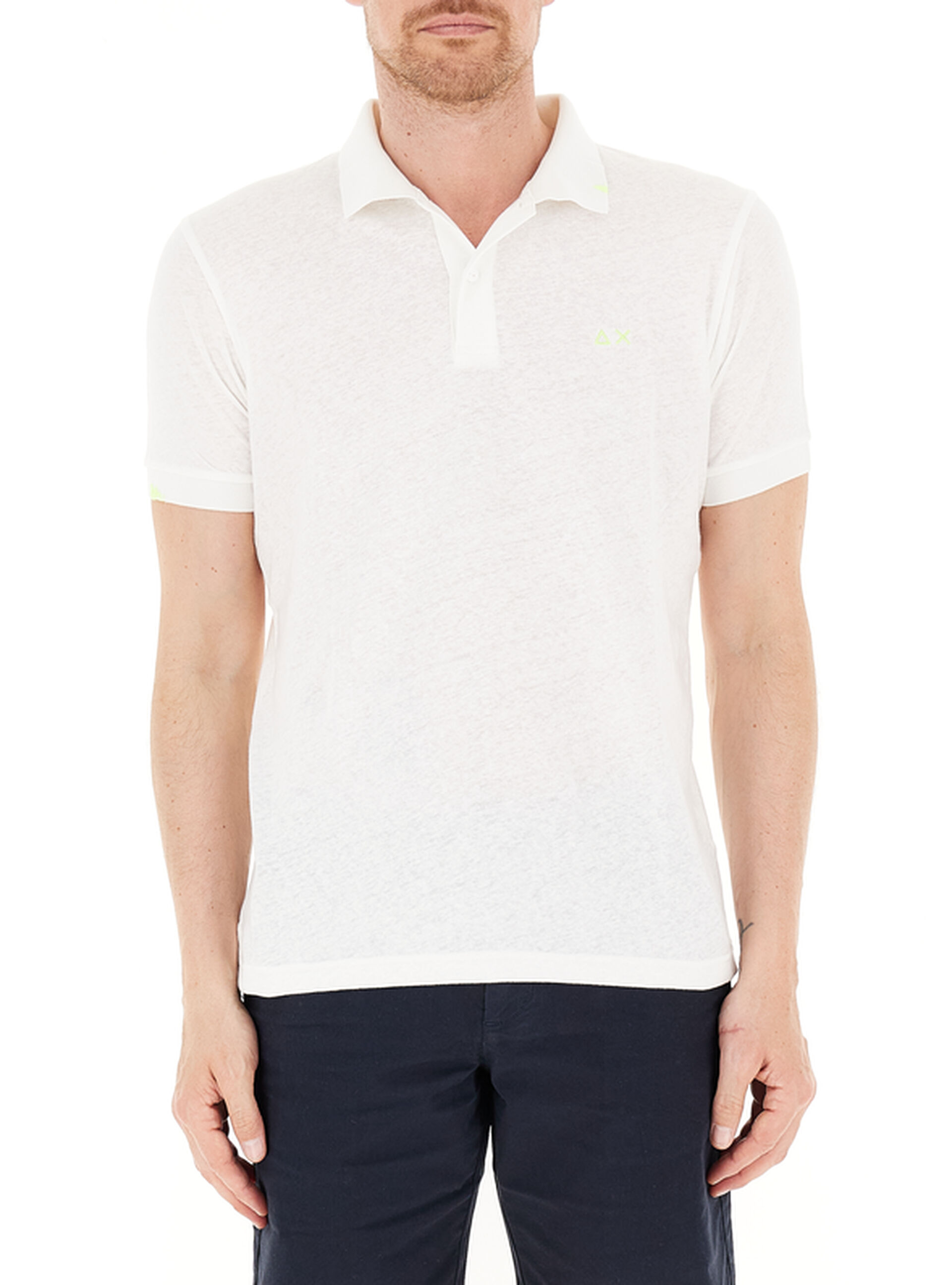 SUN68 Polo misto lino PANNA XL