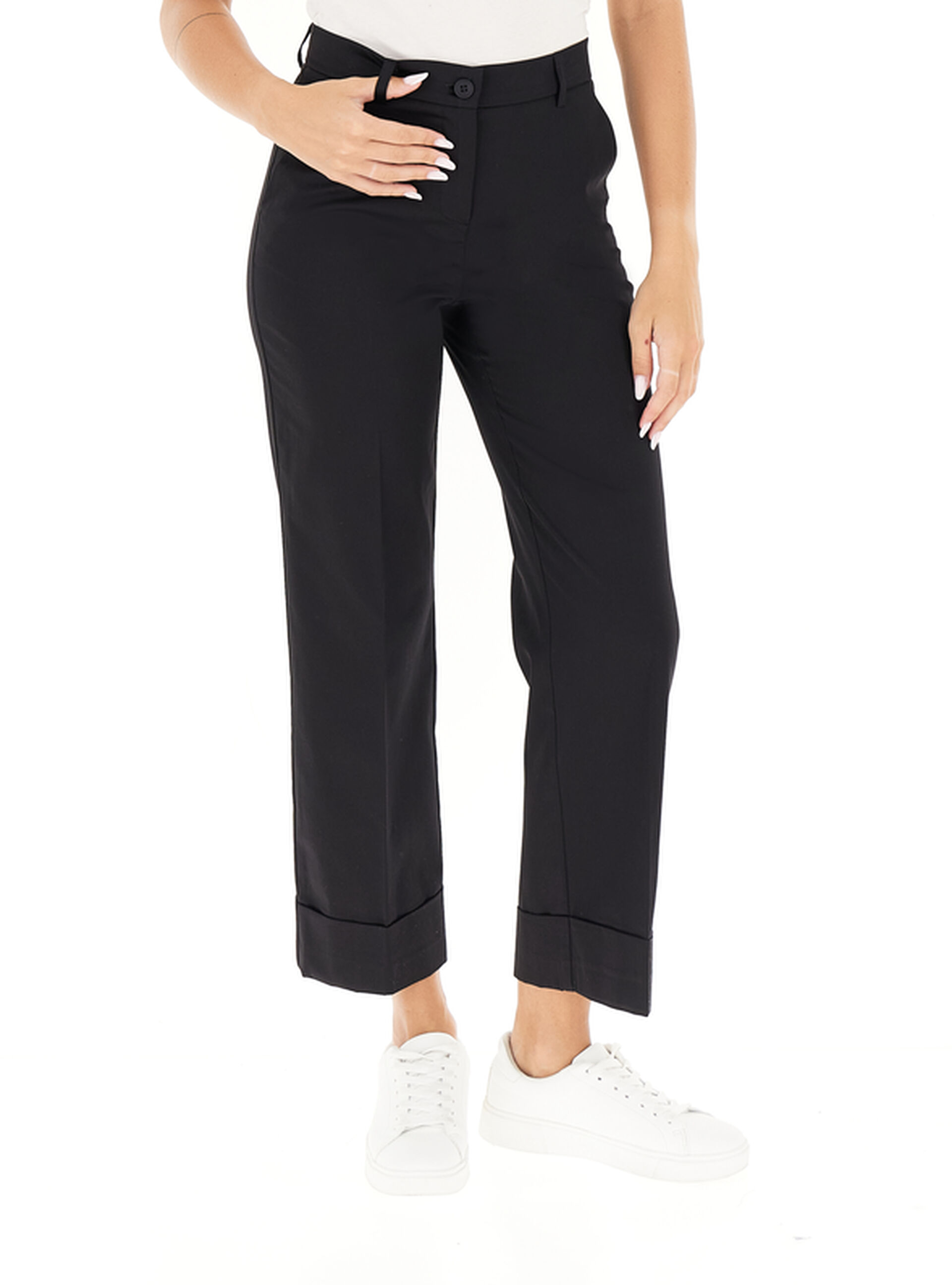 LINKS Pantalone wide leg NERO 42