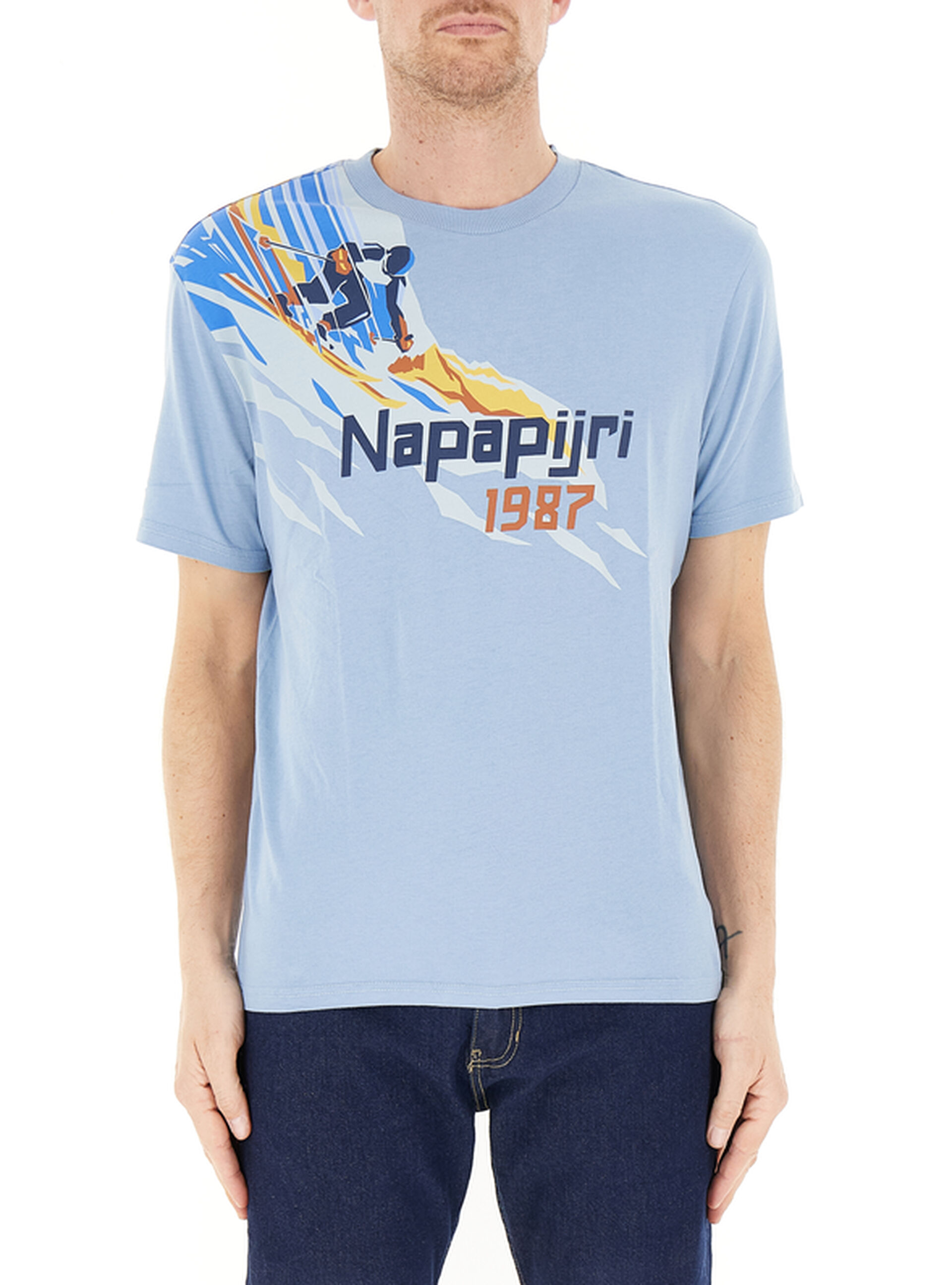 T-shirt girocollo AZZURRO