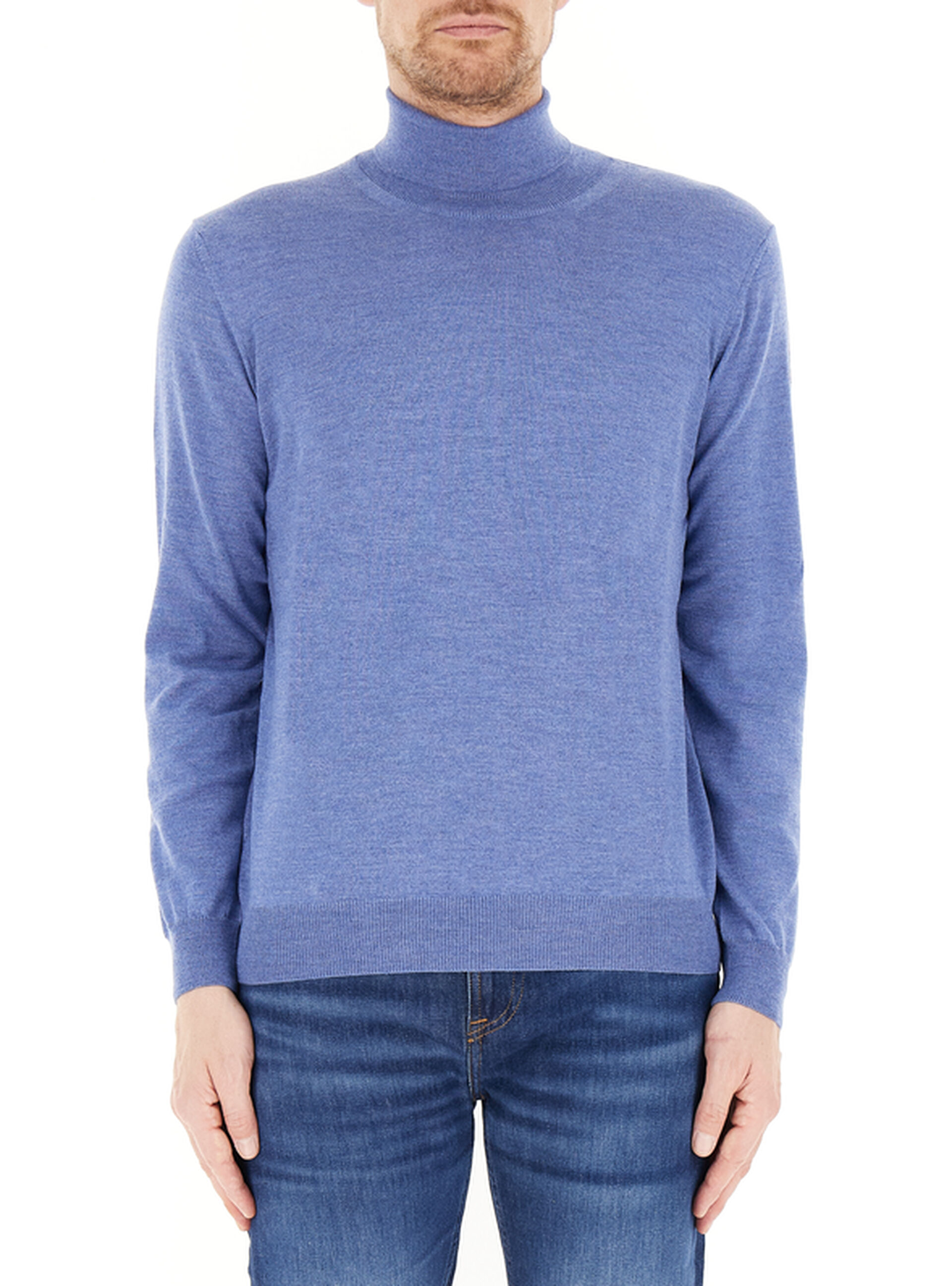 Dolcevita lana merino AZZURRO POLVERE 52