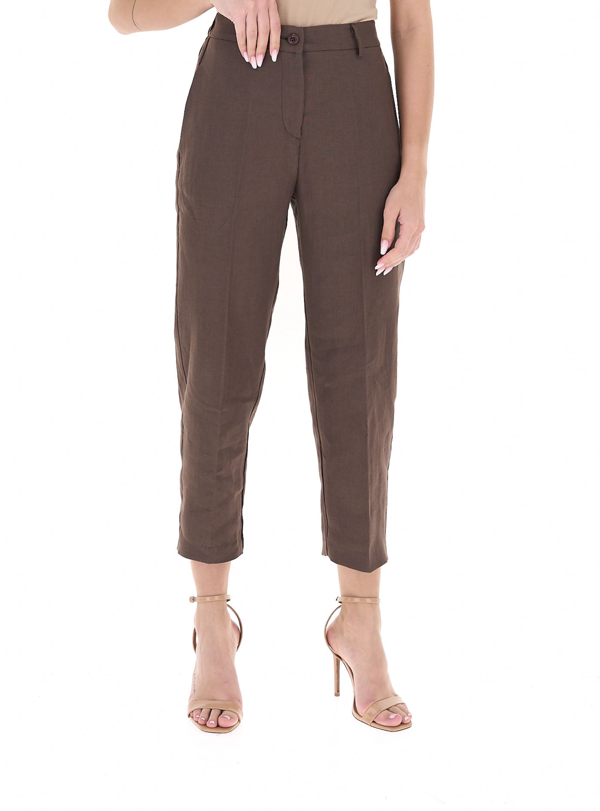 Pantalone in lino TESTA DI MORO