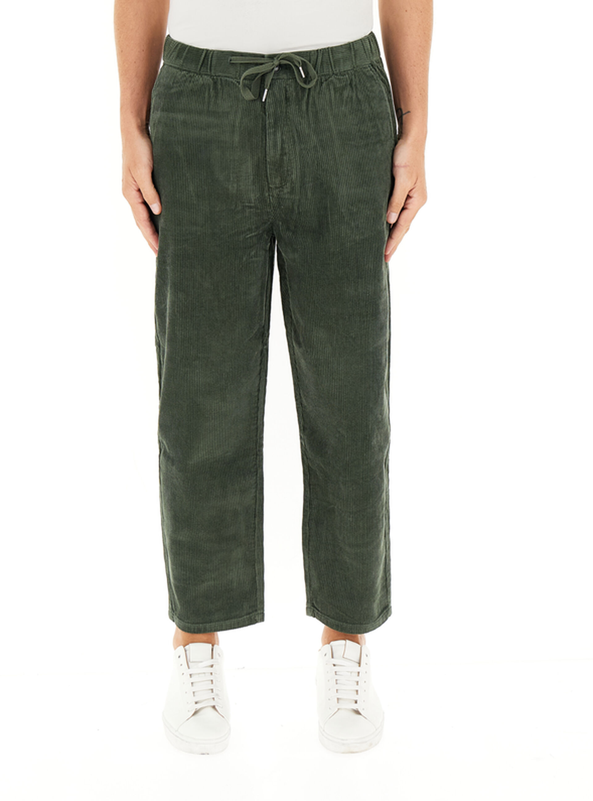 Pantalone in velluto VERDE MILITARE