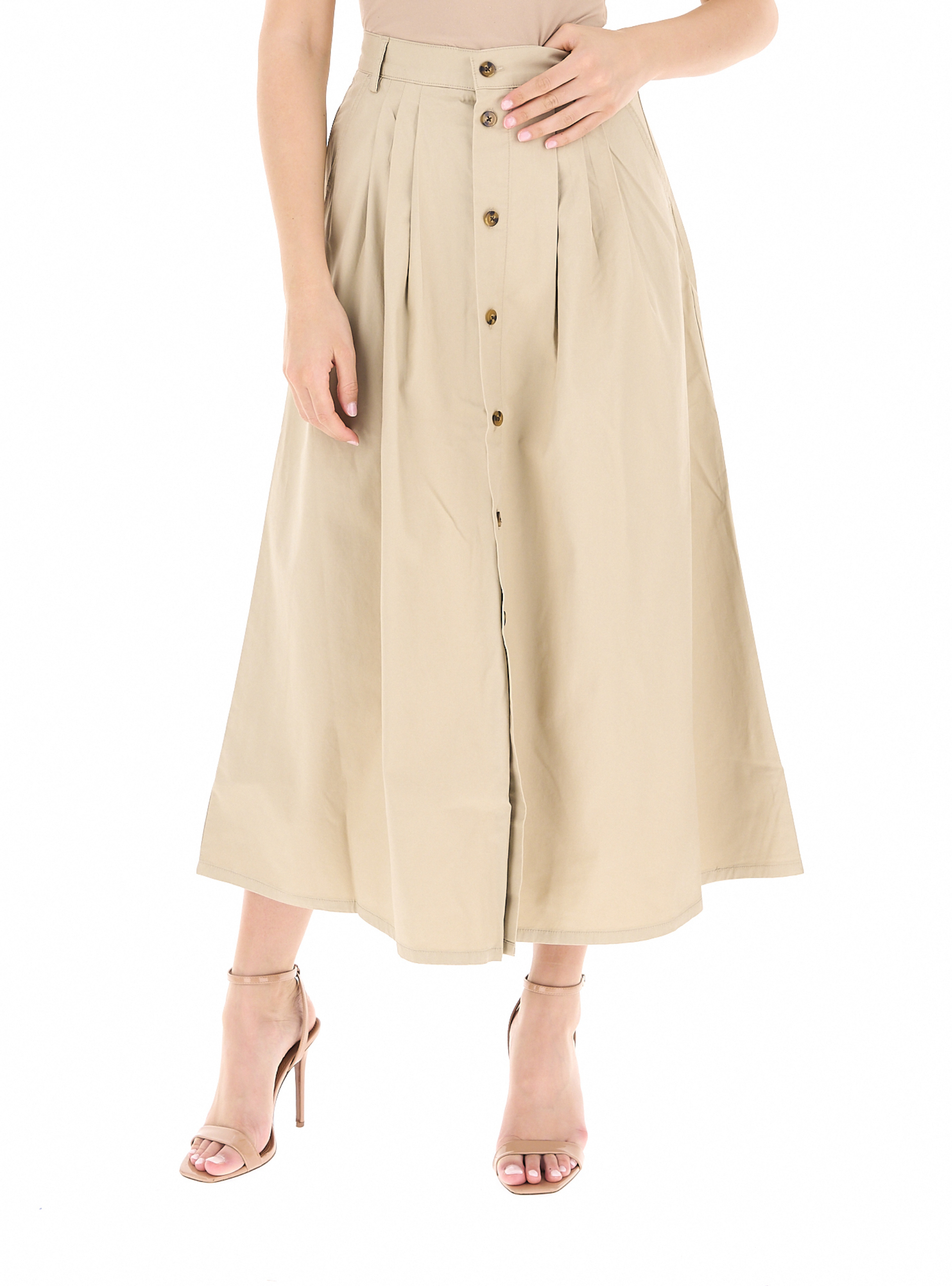 SUN68 Gonna a pieghe BEIGE S