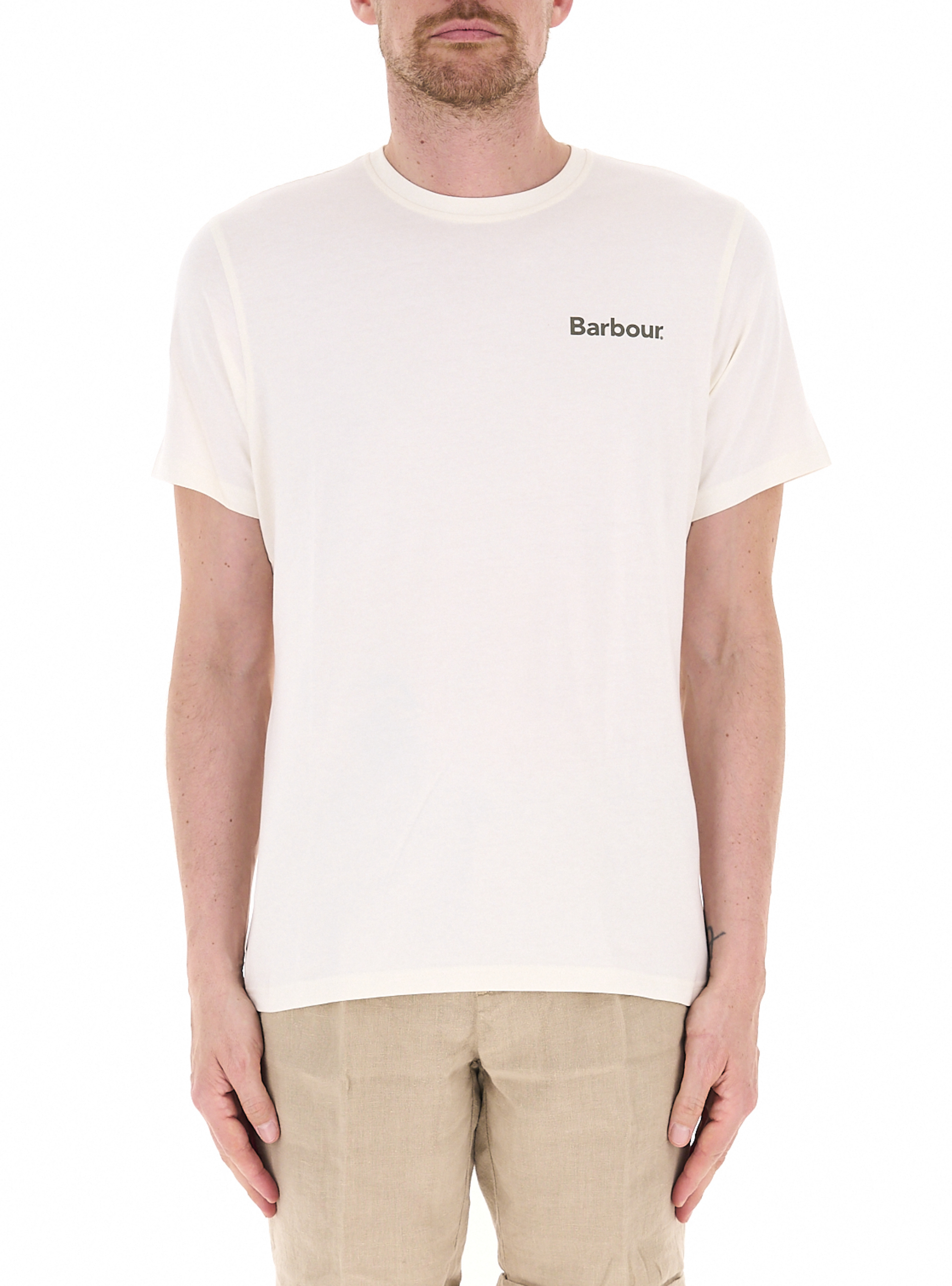Barbour T-shirt girocollo AVORIO