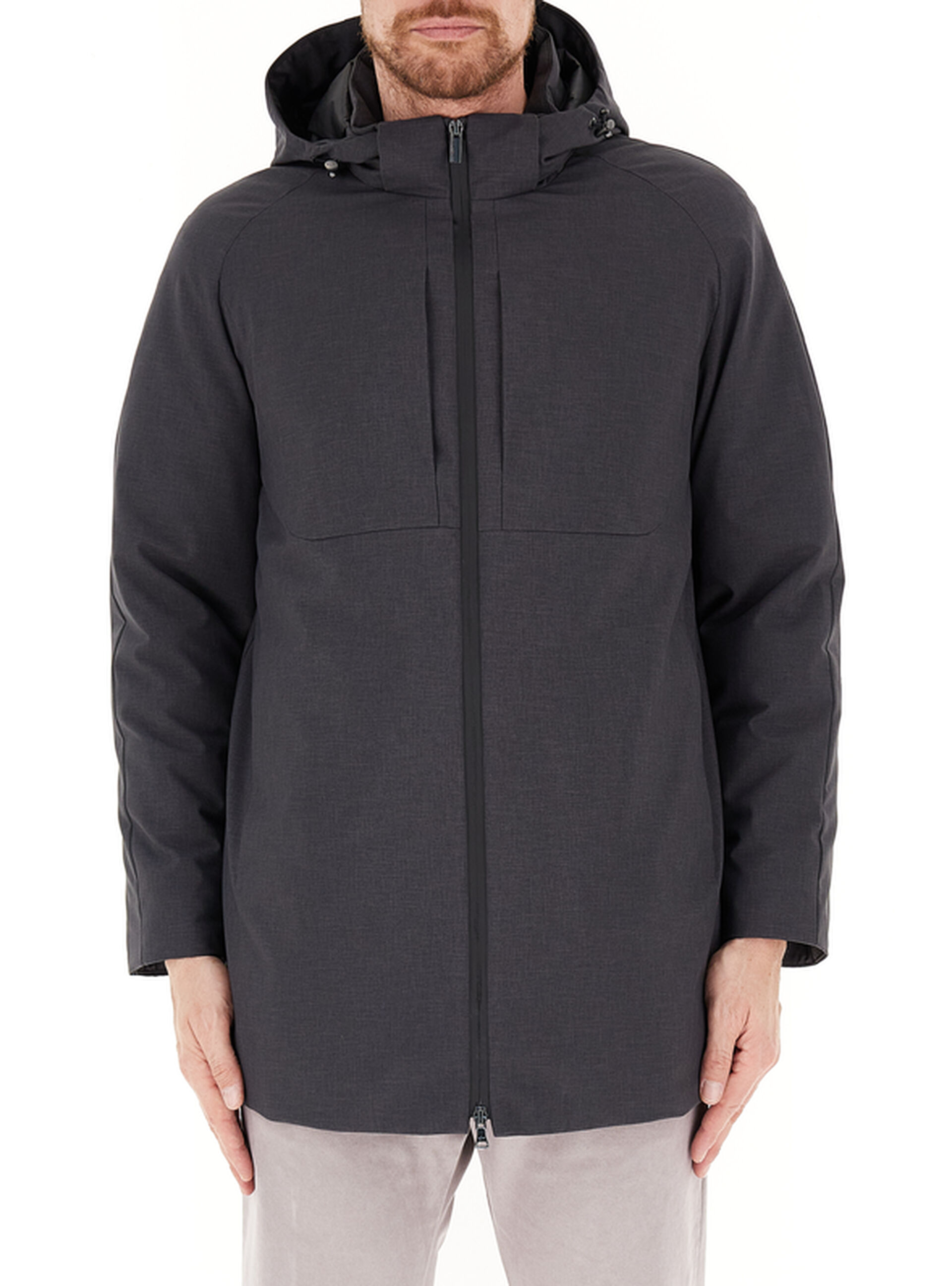 Cappotto con cappuccio ANTRACITE