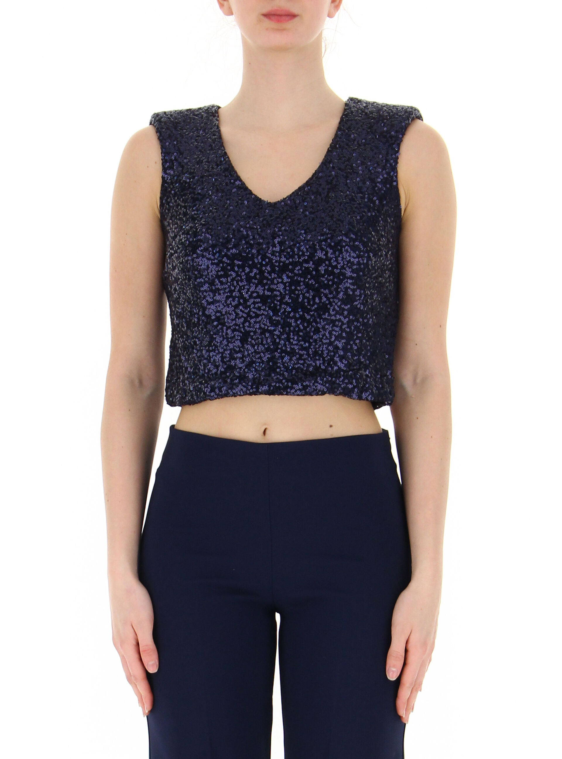 Top in paillettes BLU XS
