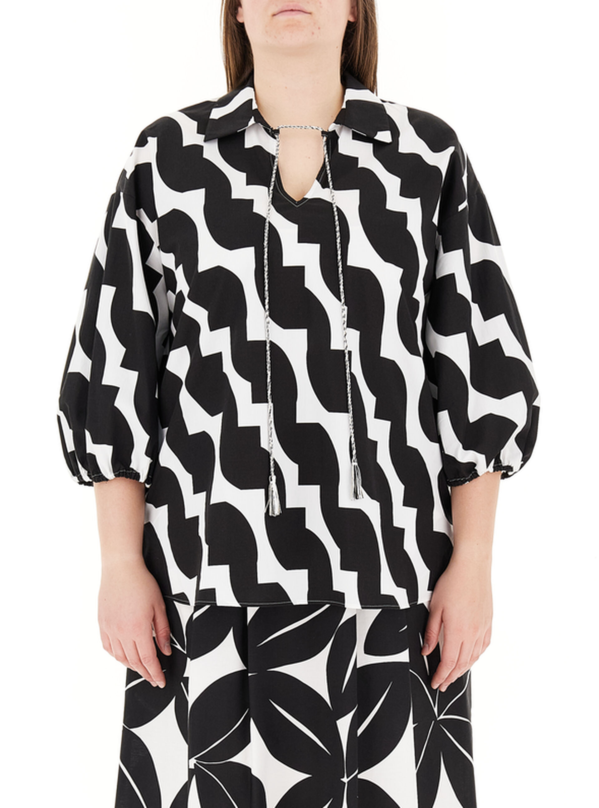 Blusa in cotone NERO