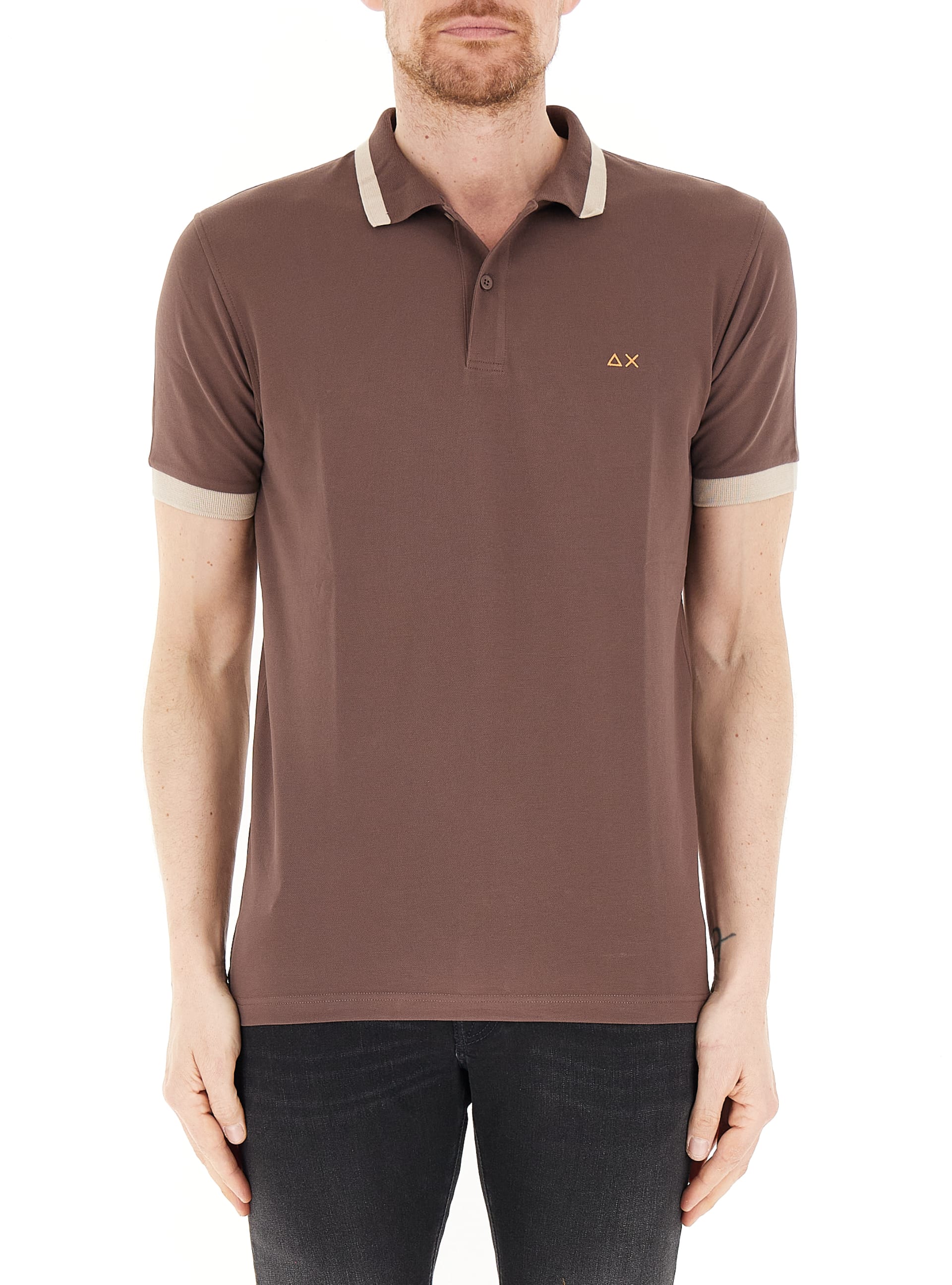 SUN68 Polo in cotone MARRONE S