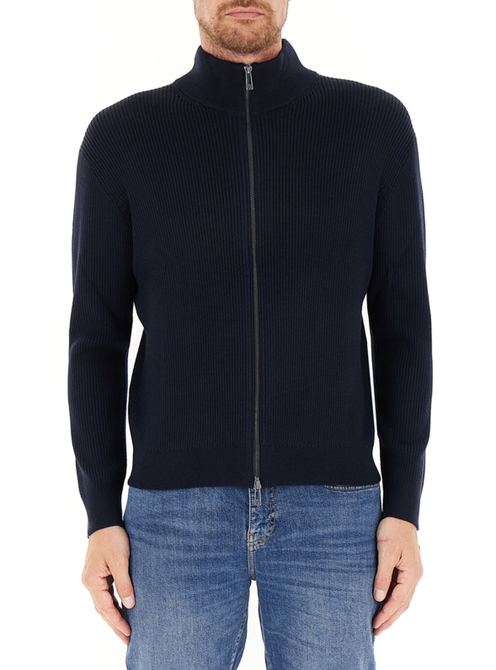 Cardigan con zip BLU NOTTE