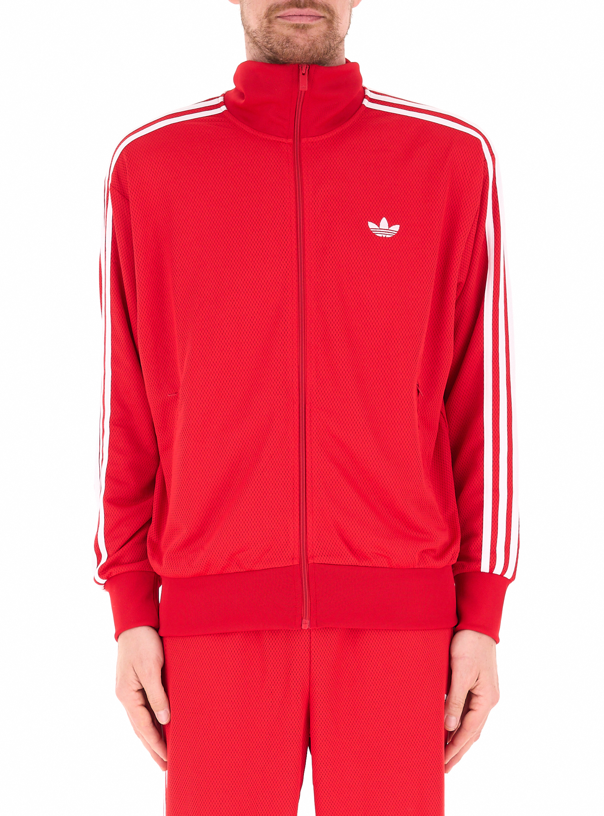 Adidas Felpa con zip ROSSO M