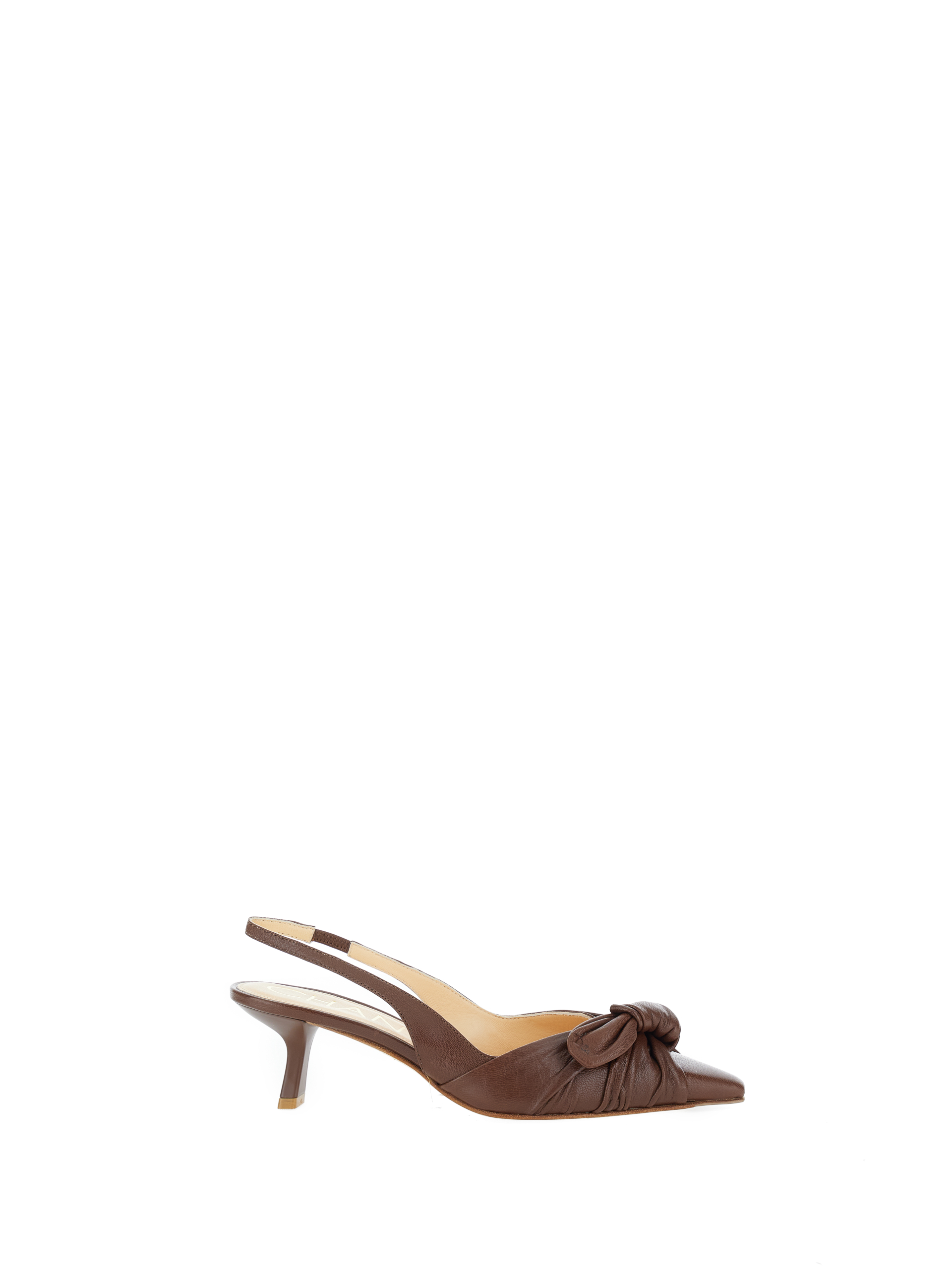 Décolleté slingback pelle MARRONE 36