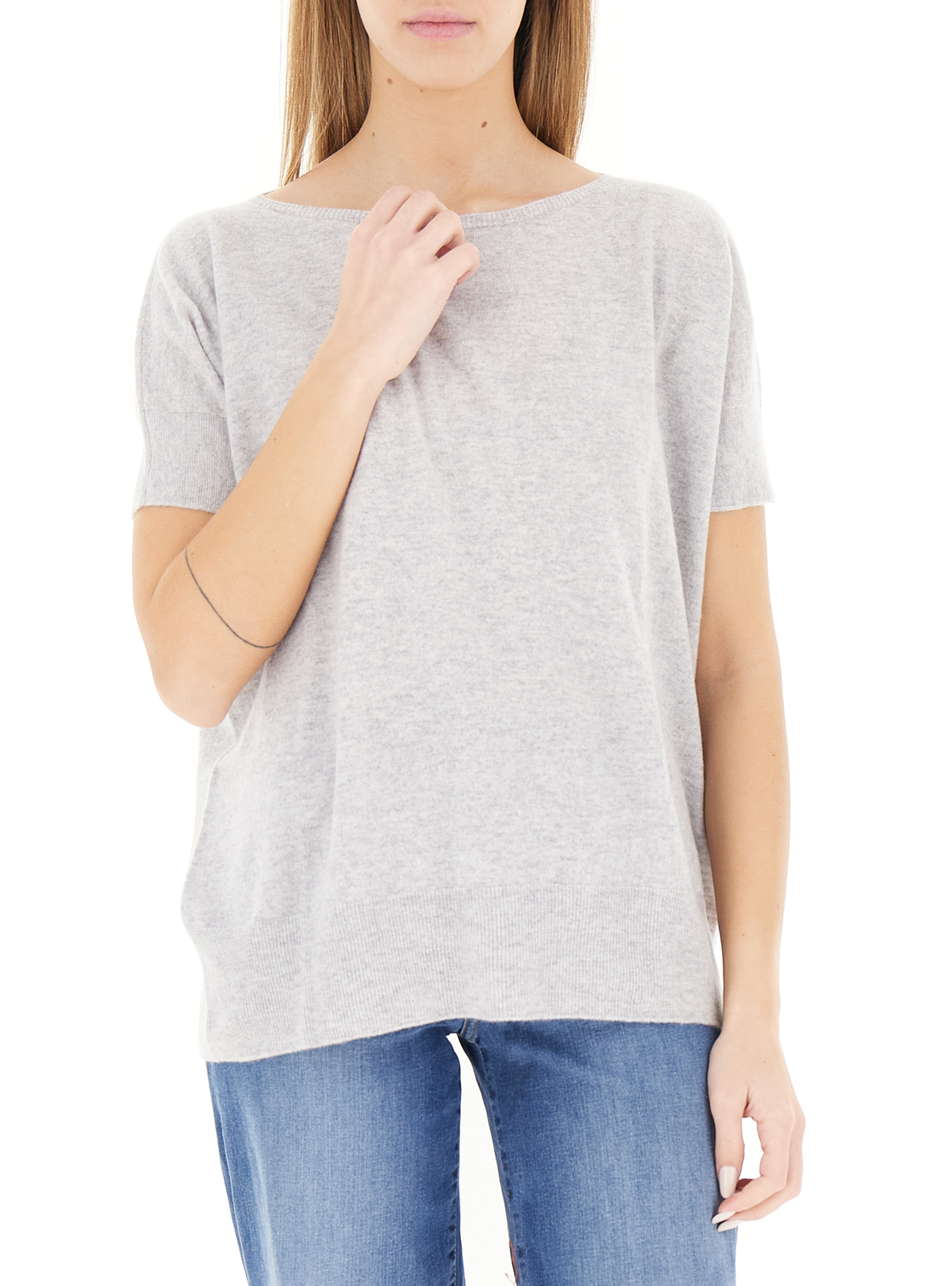 Maglia misto cashmere GRIGIO CHIARO