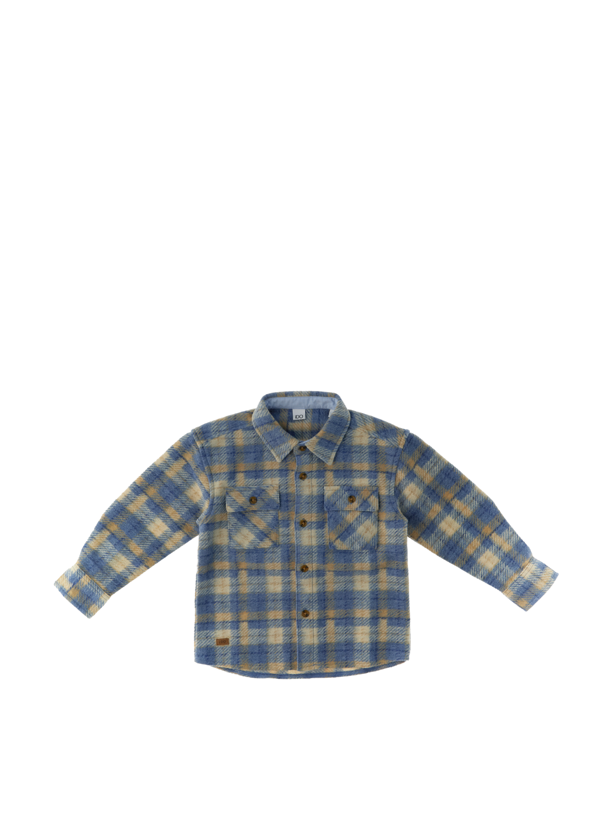 IDO Camicia in flanella BLU AVIO