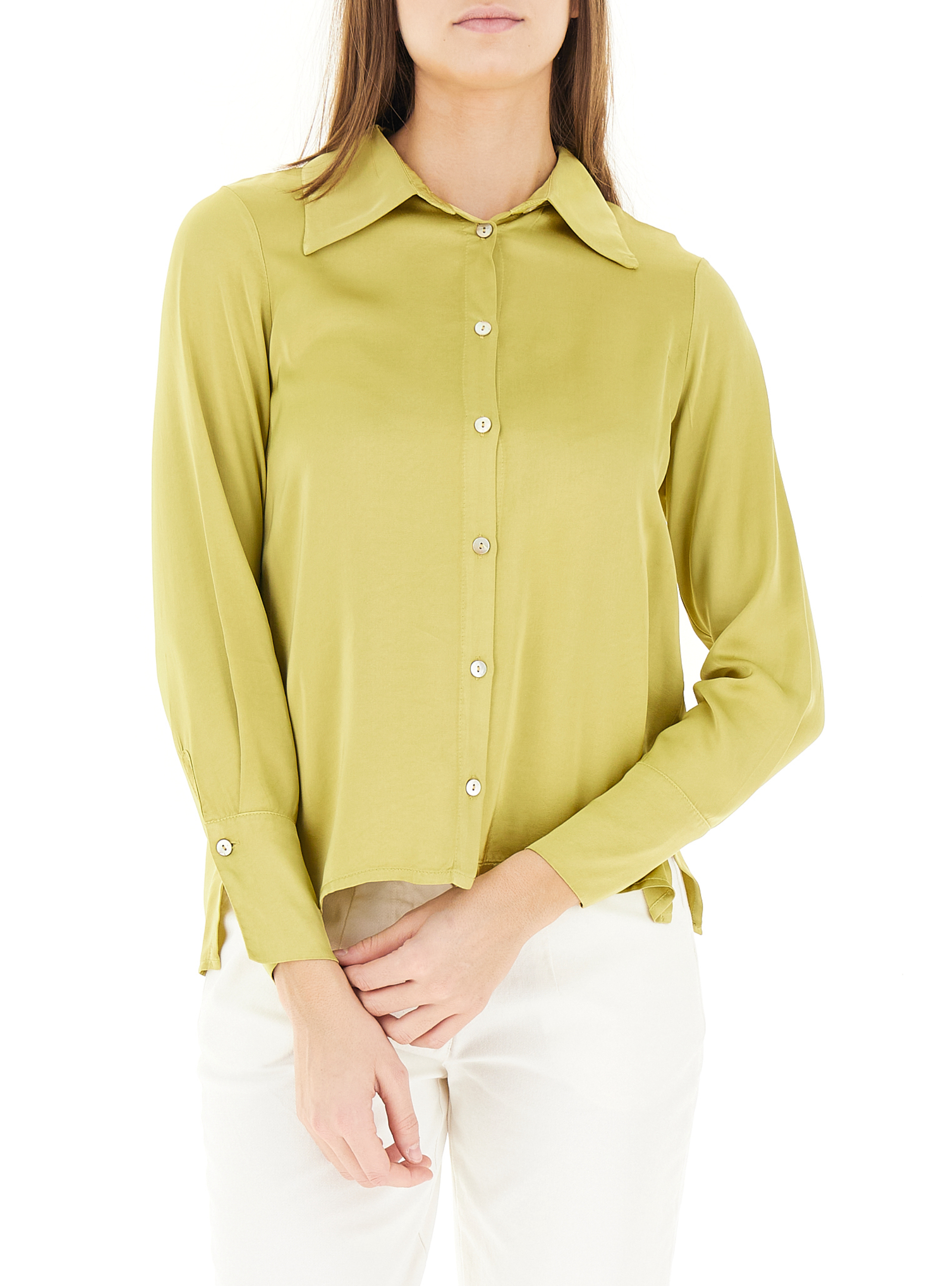 Camicia in viscosa VERDE LIME