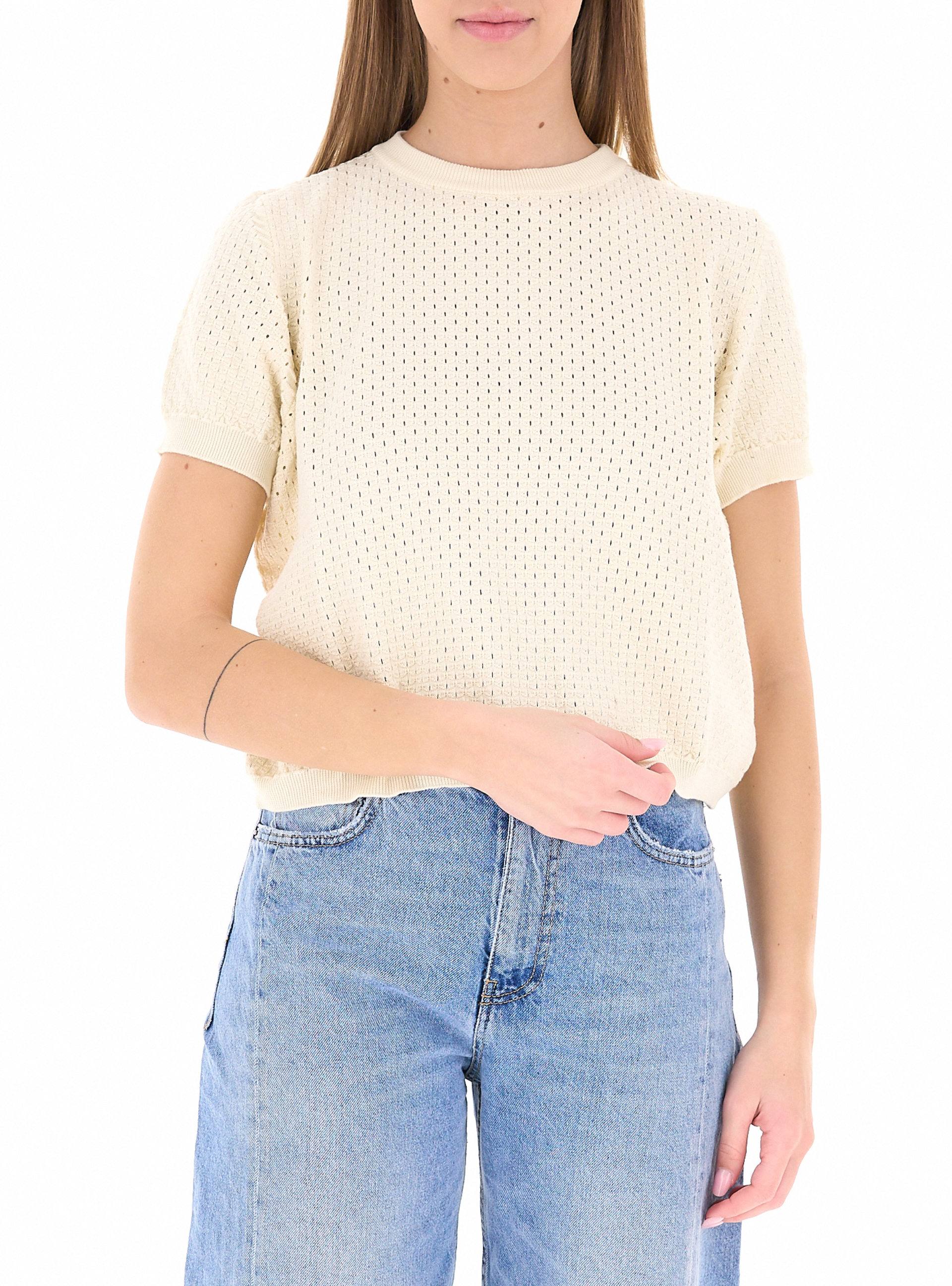 VICOLO Maglia in cotone BURRO UNI